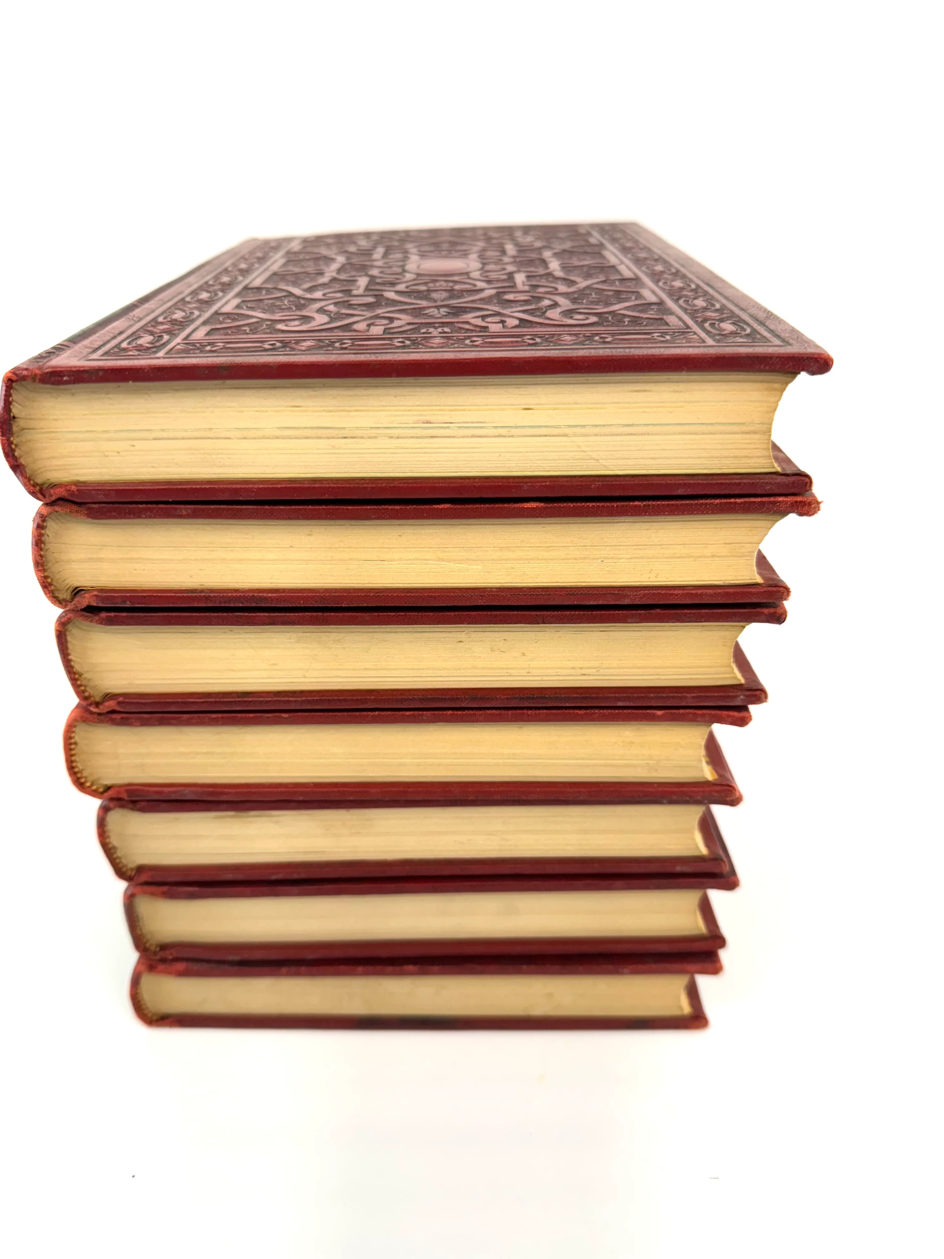 Vintage Books/50cm Set 【RED】洋書　古書　アンティーク Vintage 1950's Red Book Decor, the Wonderland of Knowledge