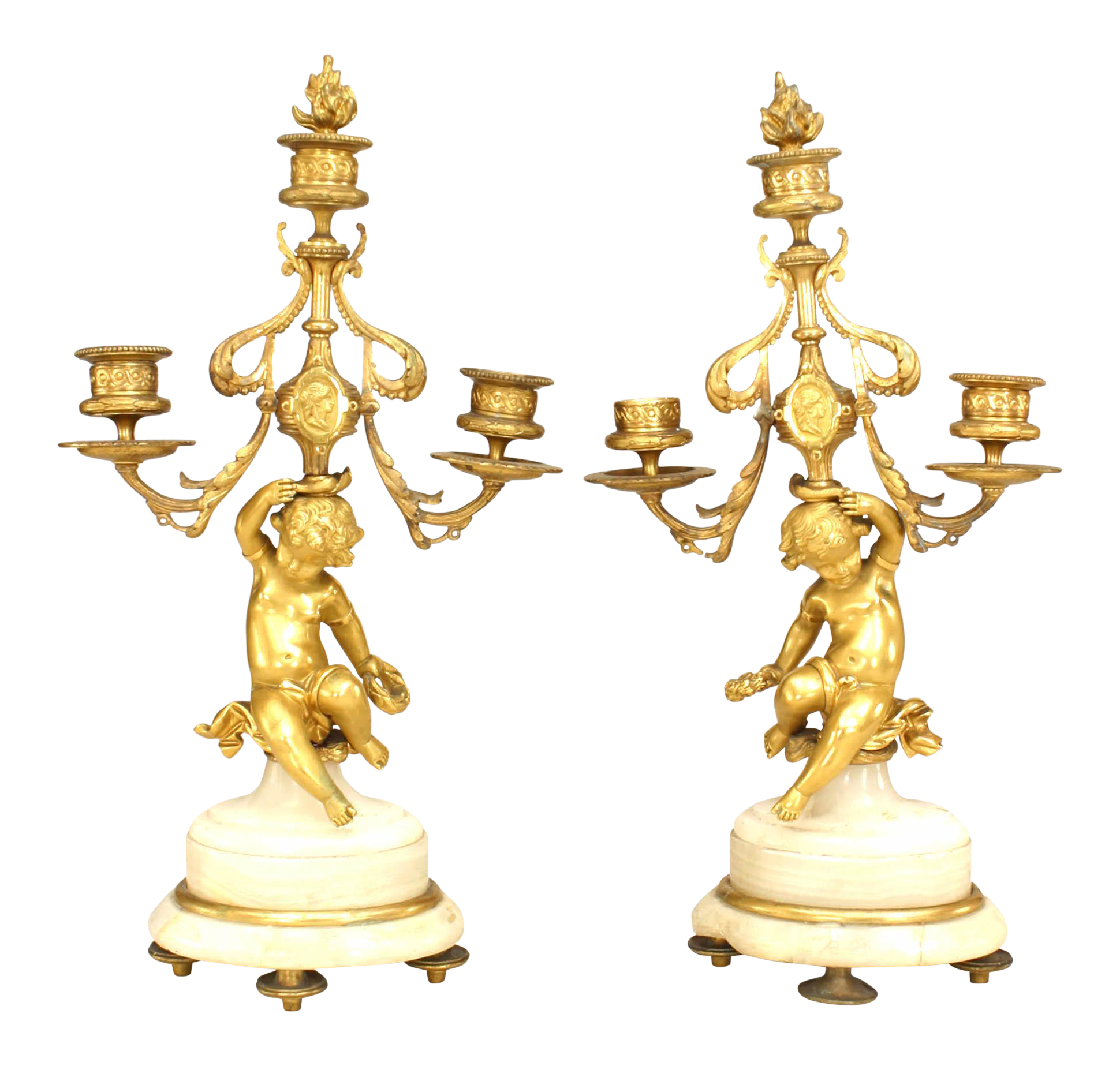 French Victorian Bronze Dore Candelabras, Pair Chairish