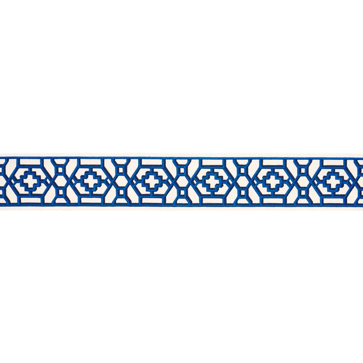 Schumacher Zanzibar Trellis Tape in Jade