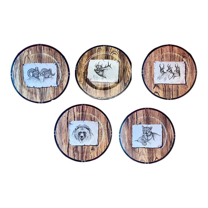 1990s Lynn Chase American Pages Porcelain Plates- Set of 5 | Chairish