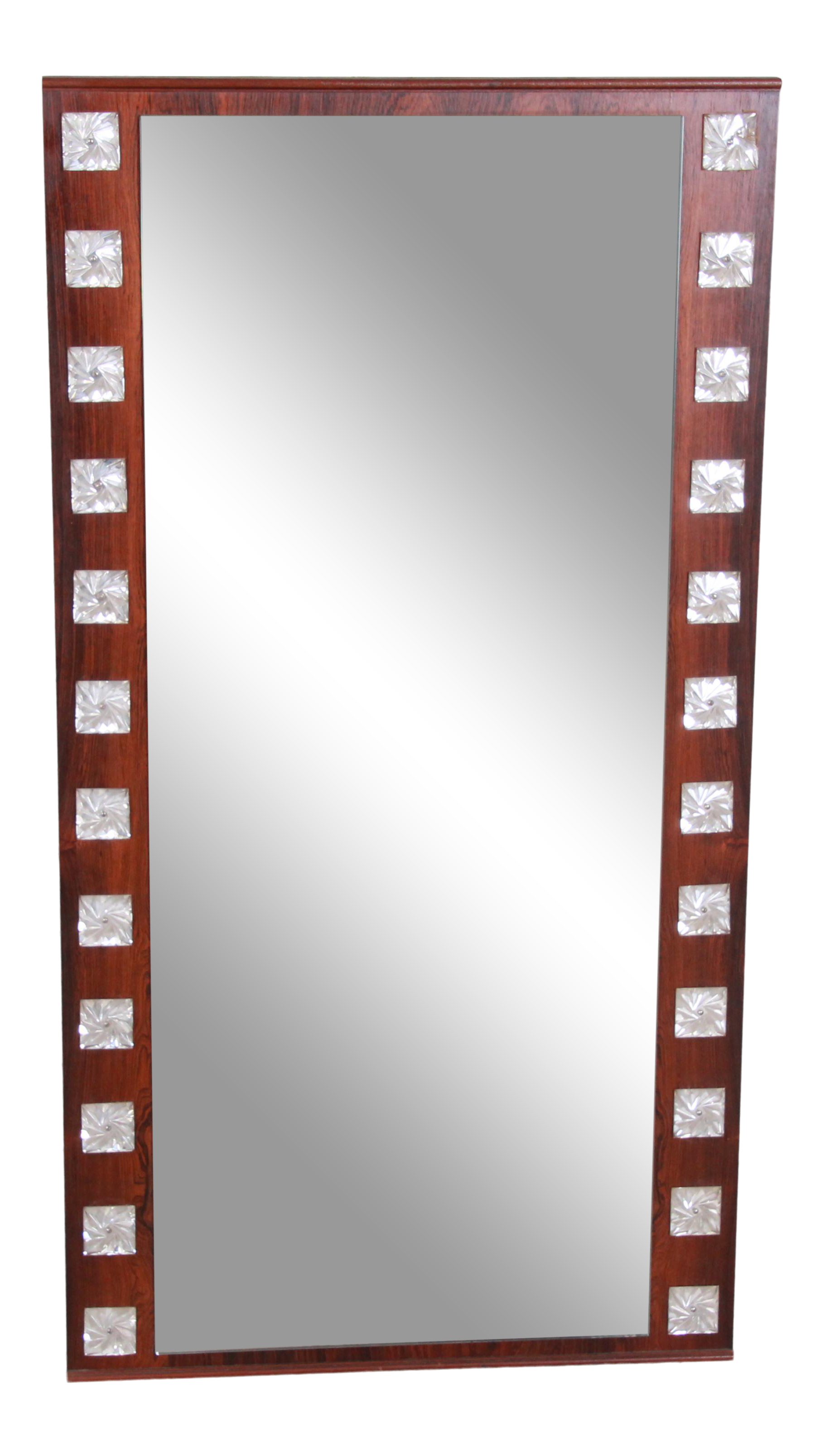 Swedish Modern Rosewood Framed Wall Mirror by Erik Höglund for