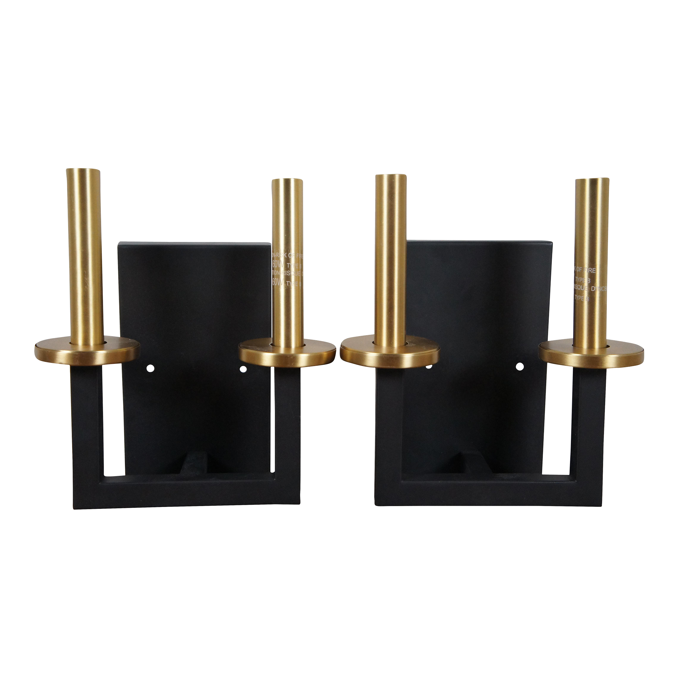 Set of 2 Progress Lighting Blakely Modern Black & Gold Metal 2 Light