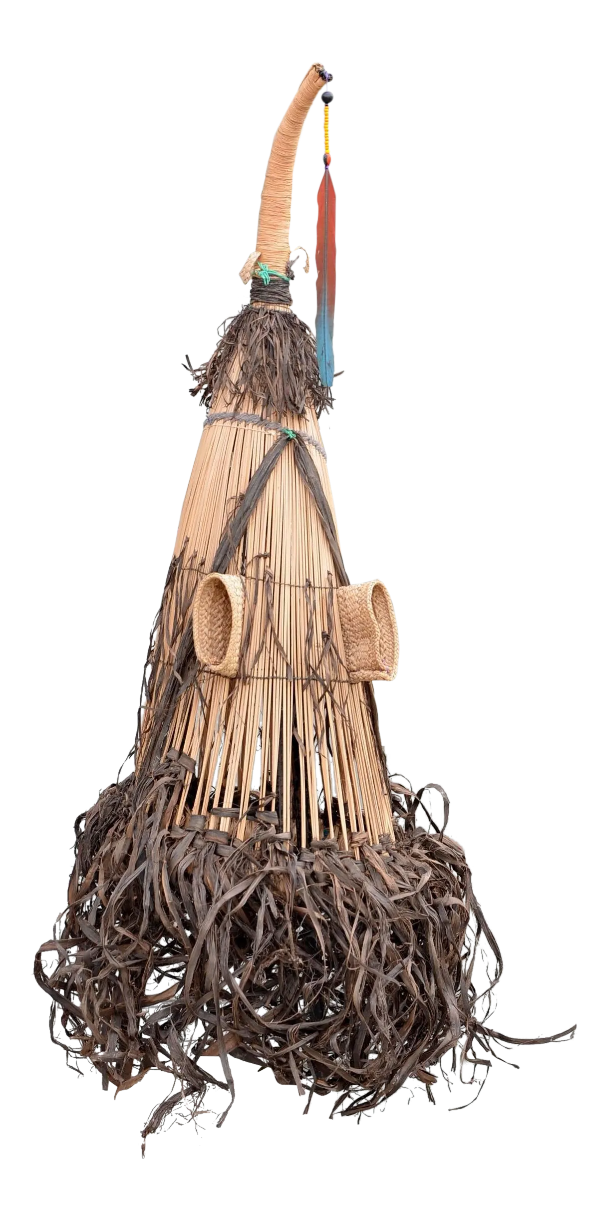 Decorative Brazilian Indian Ceremonial Mask on Stand