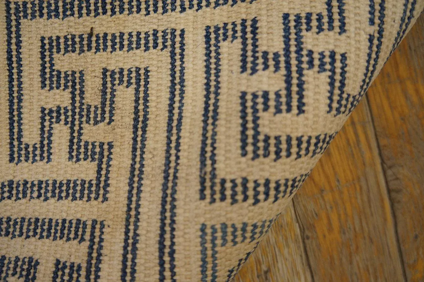Lovely Tan Beige and Blue Cerulean Color With Florid Design Antique Japanese Rug