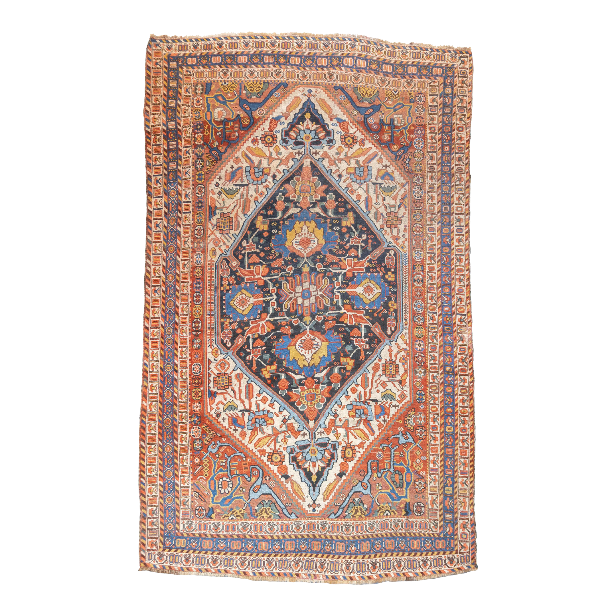 Antique Persian Qashqai Rug 5'6'' X 9'1'' | Chairish