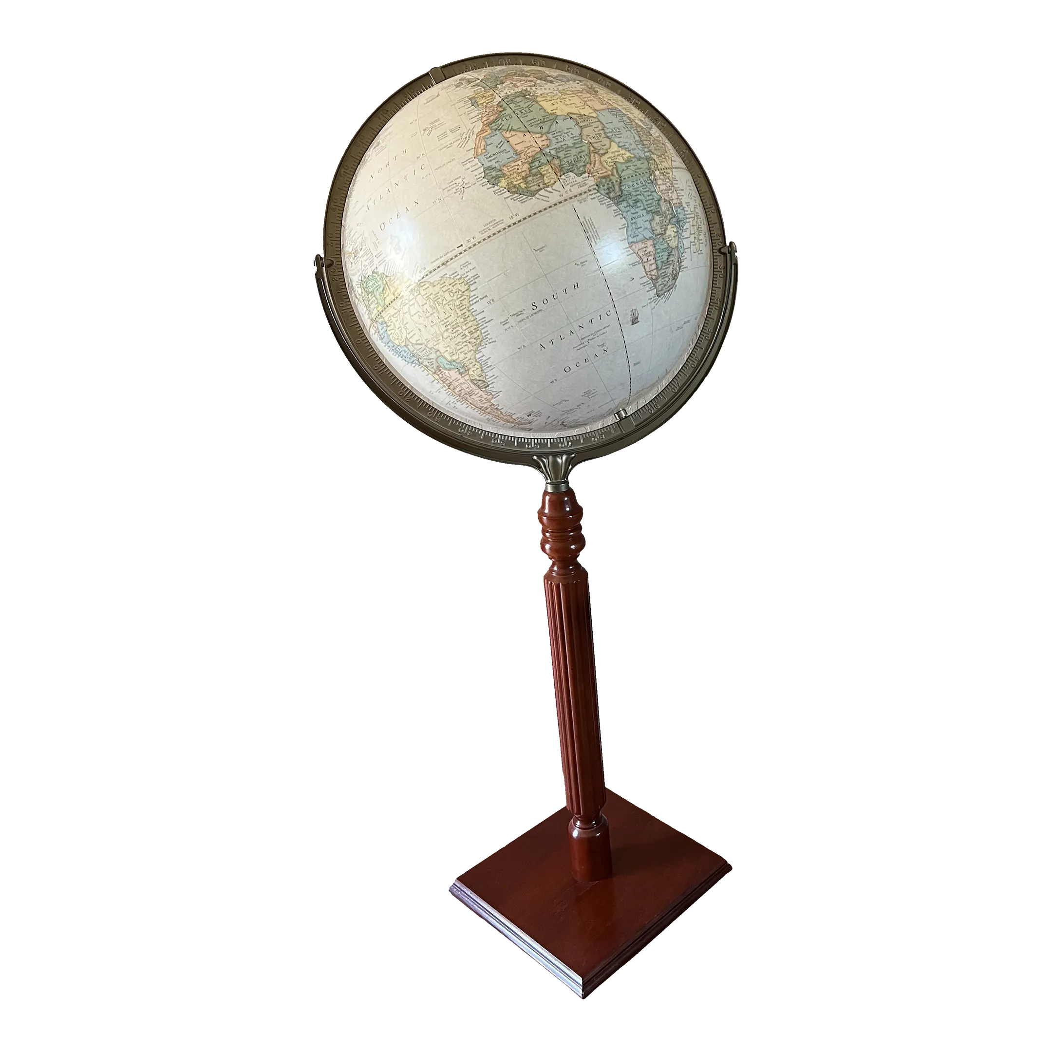 Vintage George F. Cram Company Classica World Globe Lighted