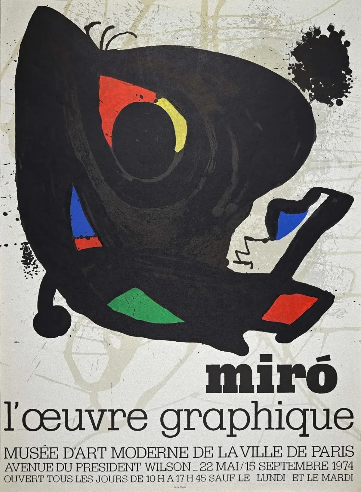 L\'Oeuvre Graphique, Vintage Poster, Joan Miró, 1974