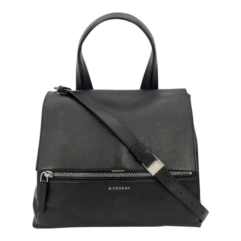 Givenchy Black Leather Pandora Pure Flap Bag | Chairish
