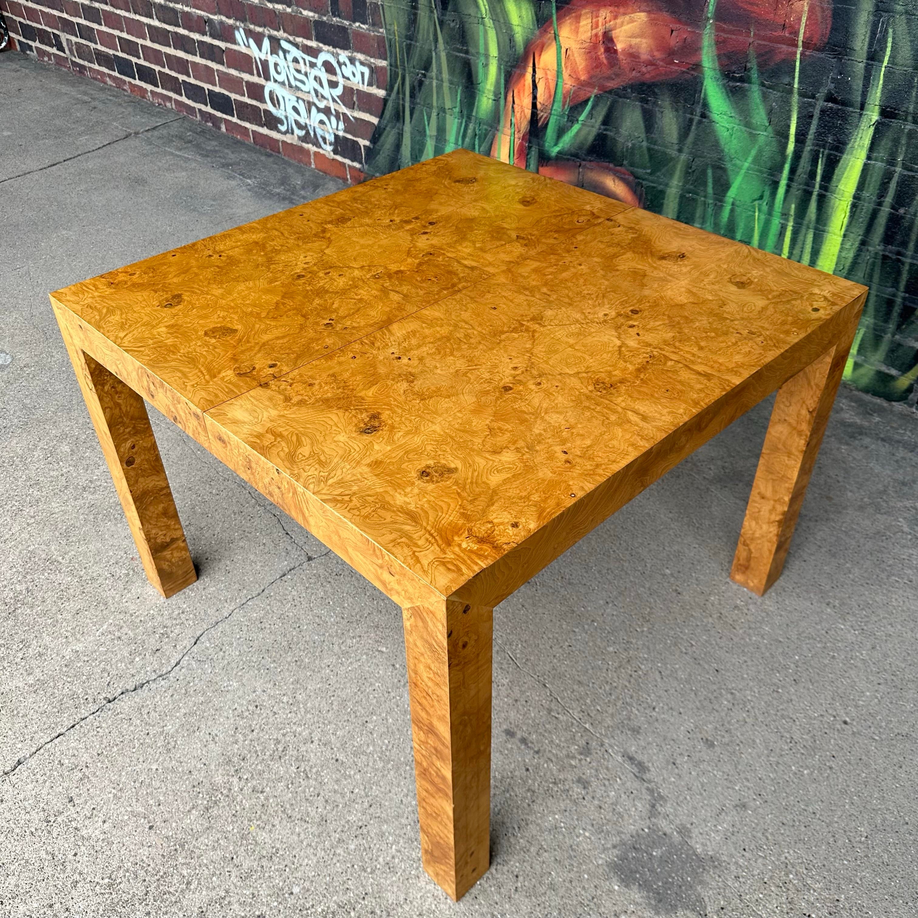 Milo Baughman Burlwood Dining Table Olive Wood Chairish