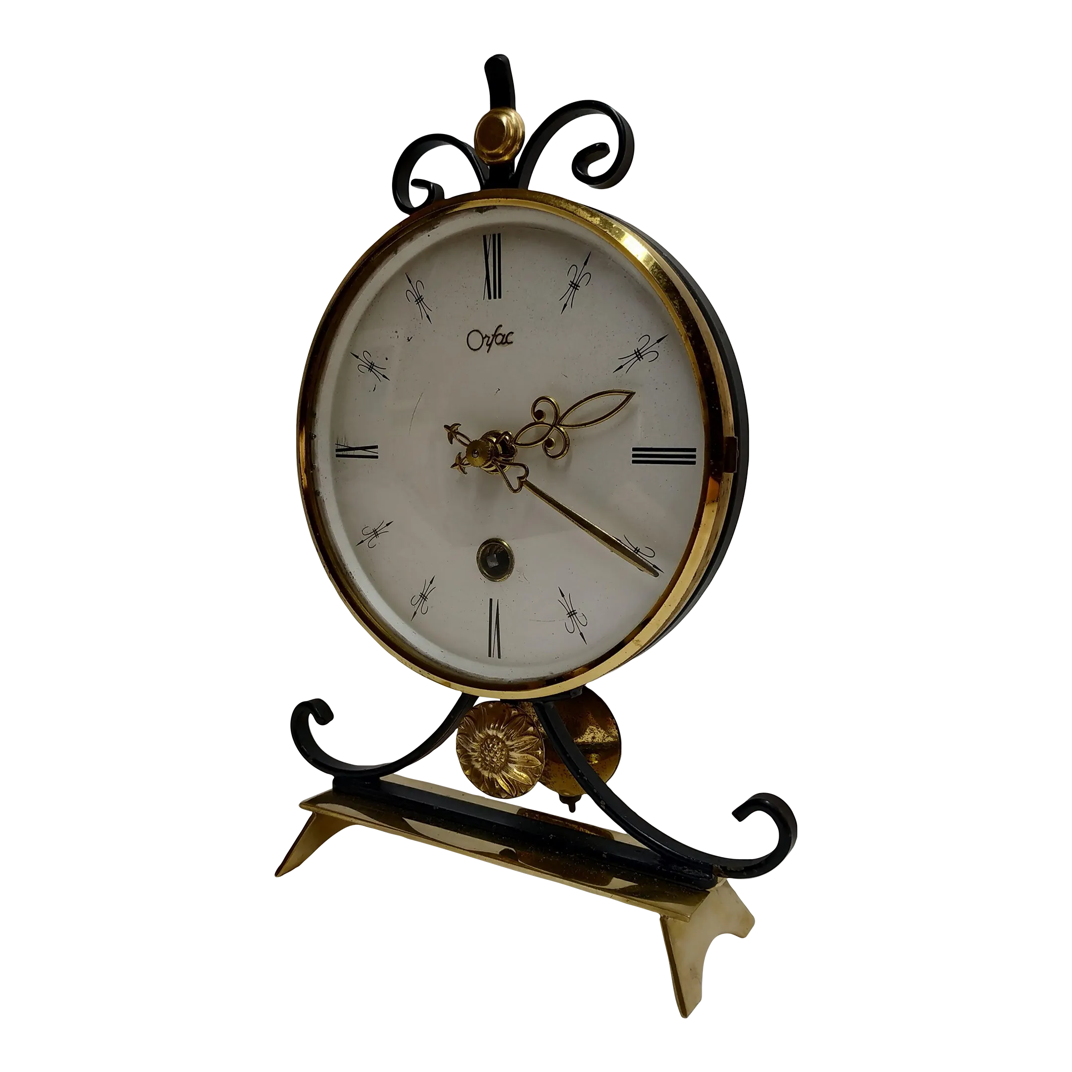 Mid Century Winding Mantel Clock by Orfac, Netherlands Chairish