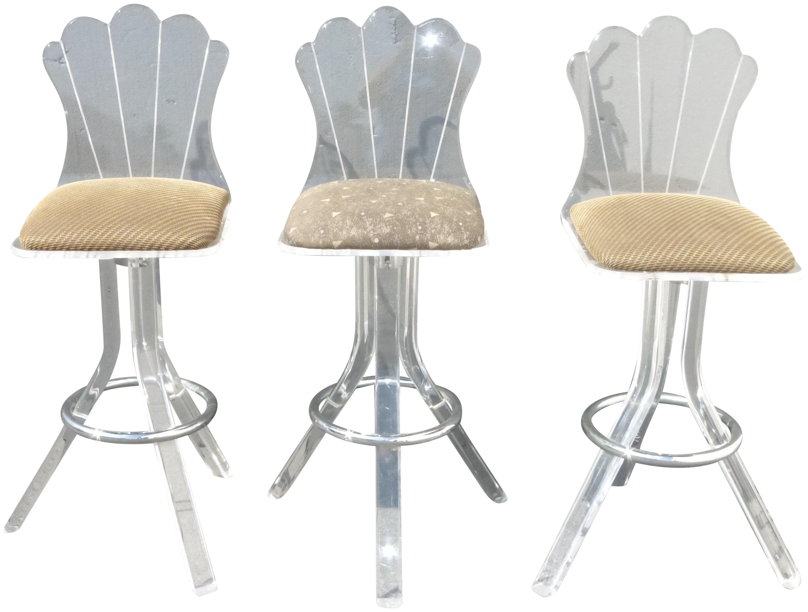 Vintage Mid Century Lucite Swivel Bar Stools Set of 3 Chairish
