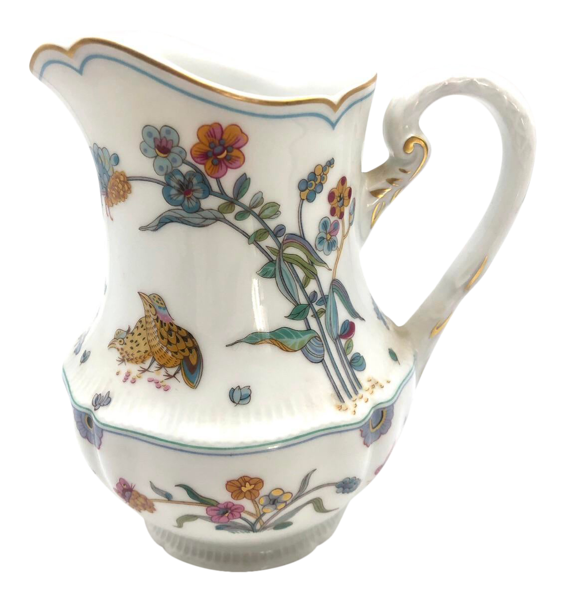 Vintage Haviland Golden Quail 20oz Pitcher Limoges France Aux Cailles