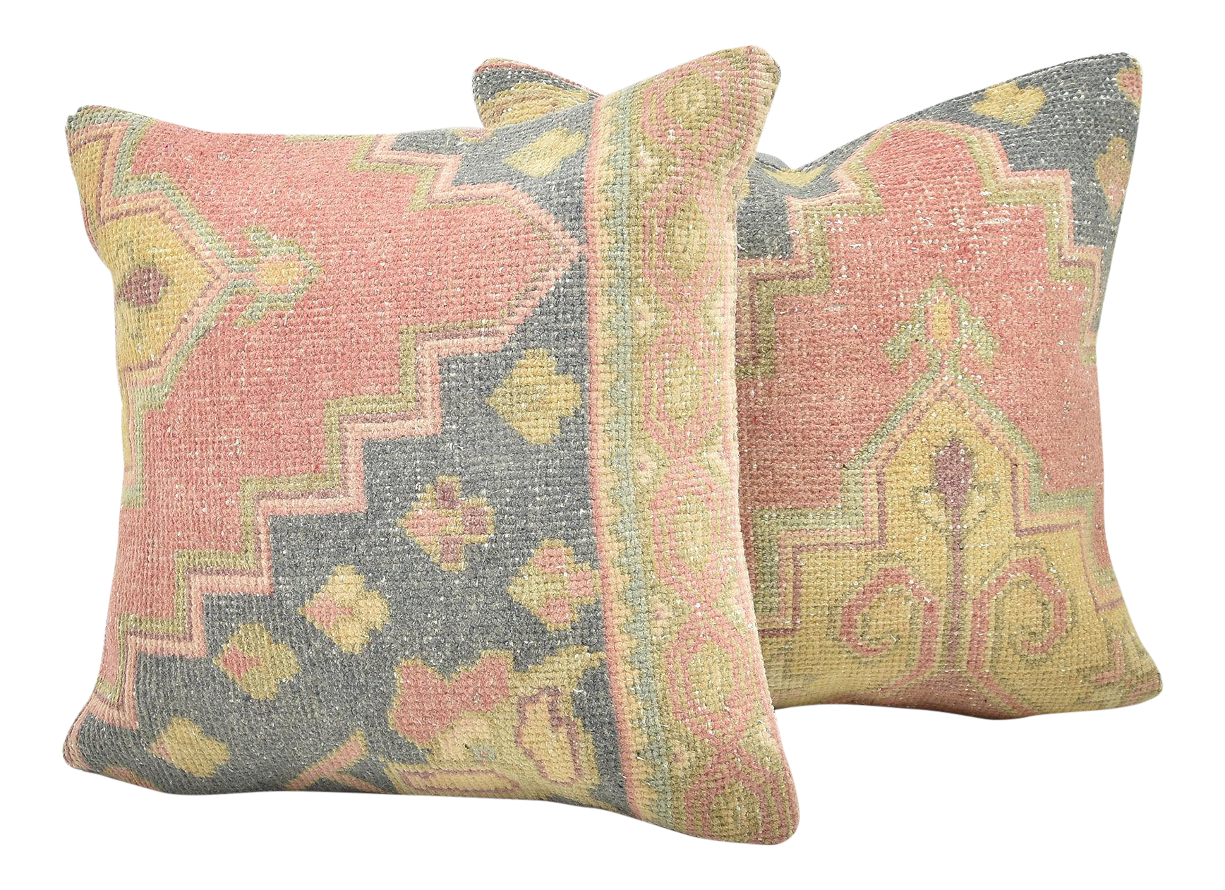 Handmade Vintage Turkish Rug Pillows A Pair Chairish