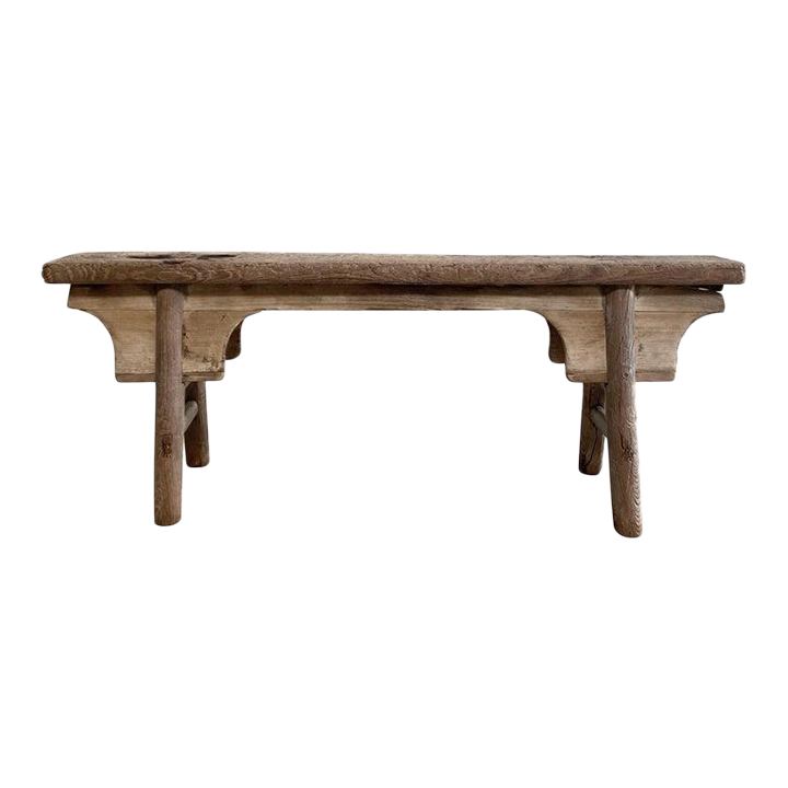 Elm Wood Bench With Apron Chairish