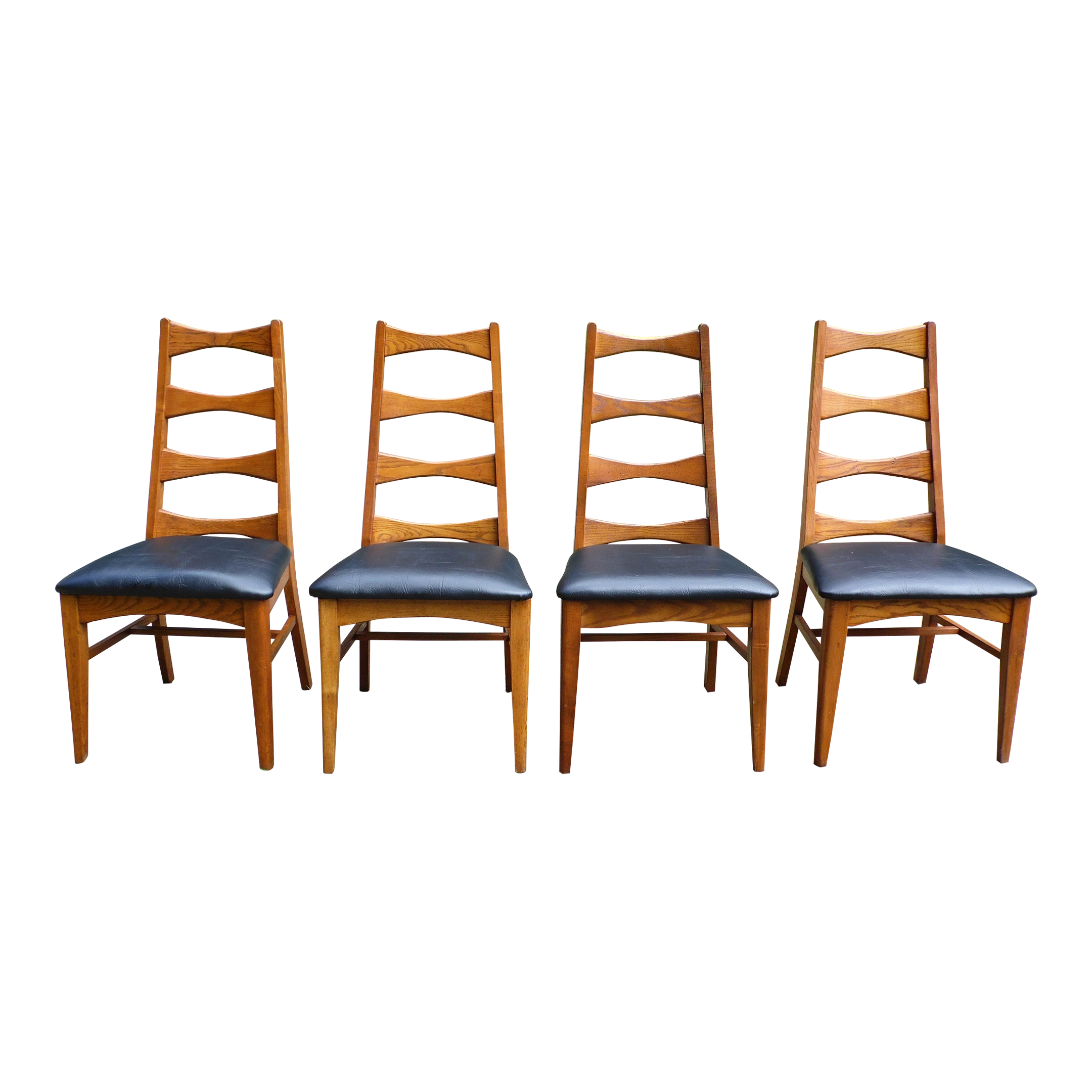 Vintage Set of 4 Mid Century Modern Solid Oak Dining Chairs Liberty