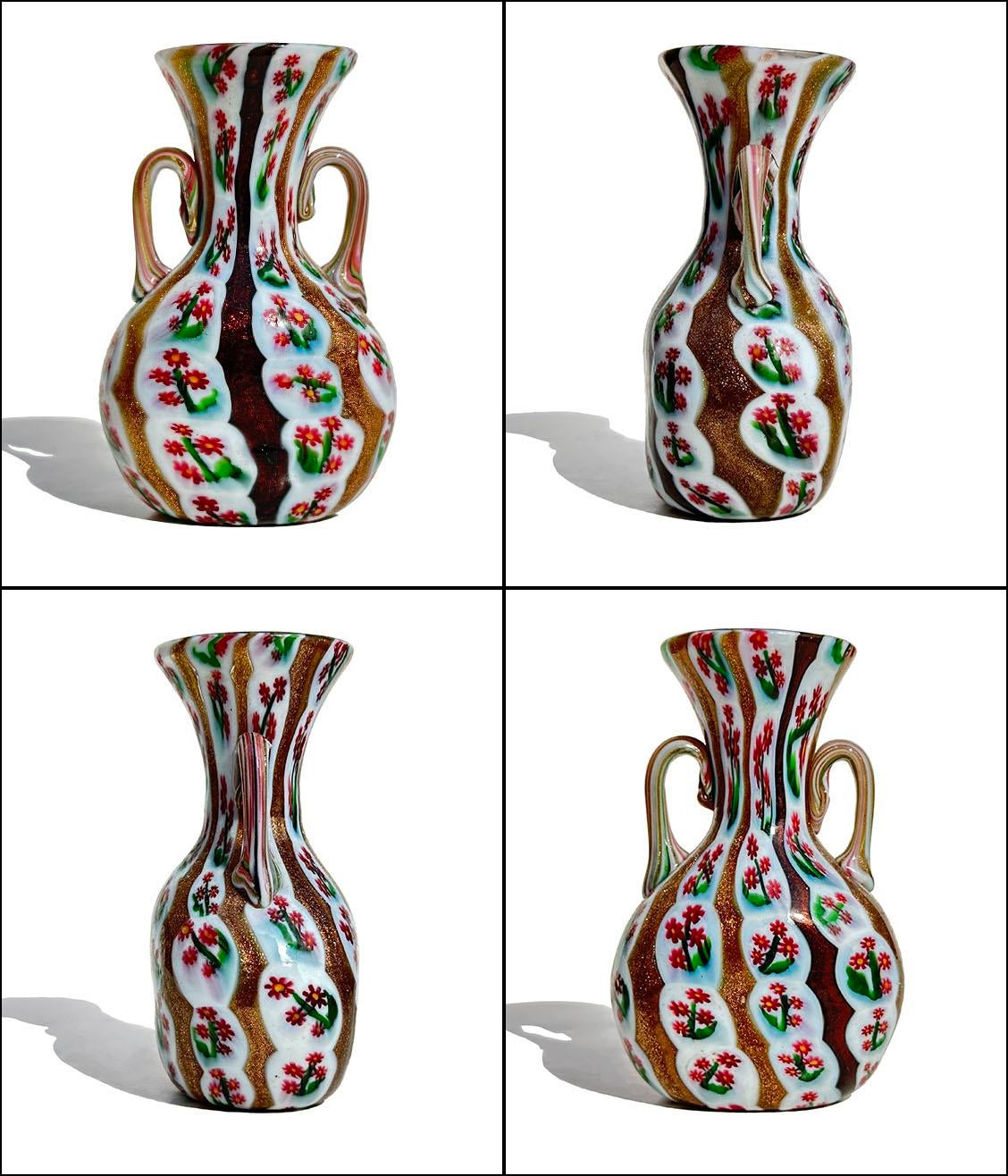Vittorio Zuffi for Fratelli Toso Murano Flower Cane Murrine