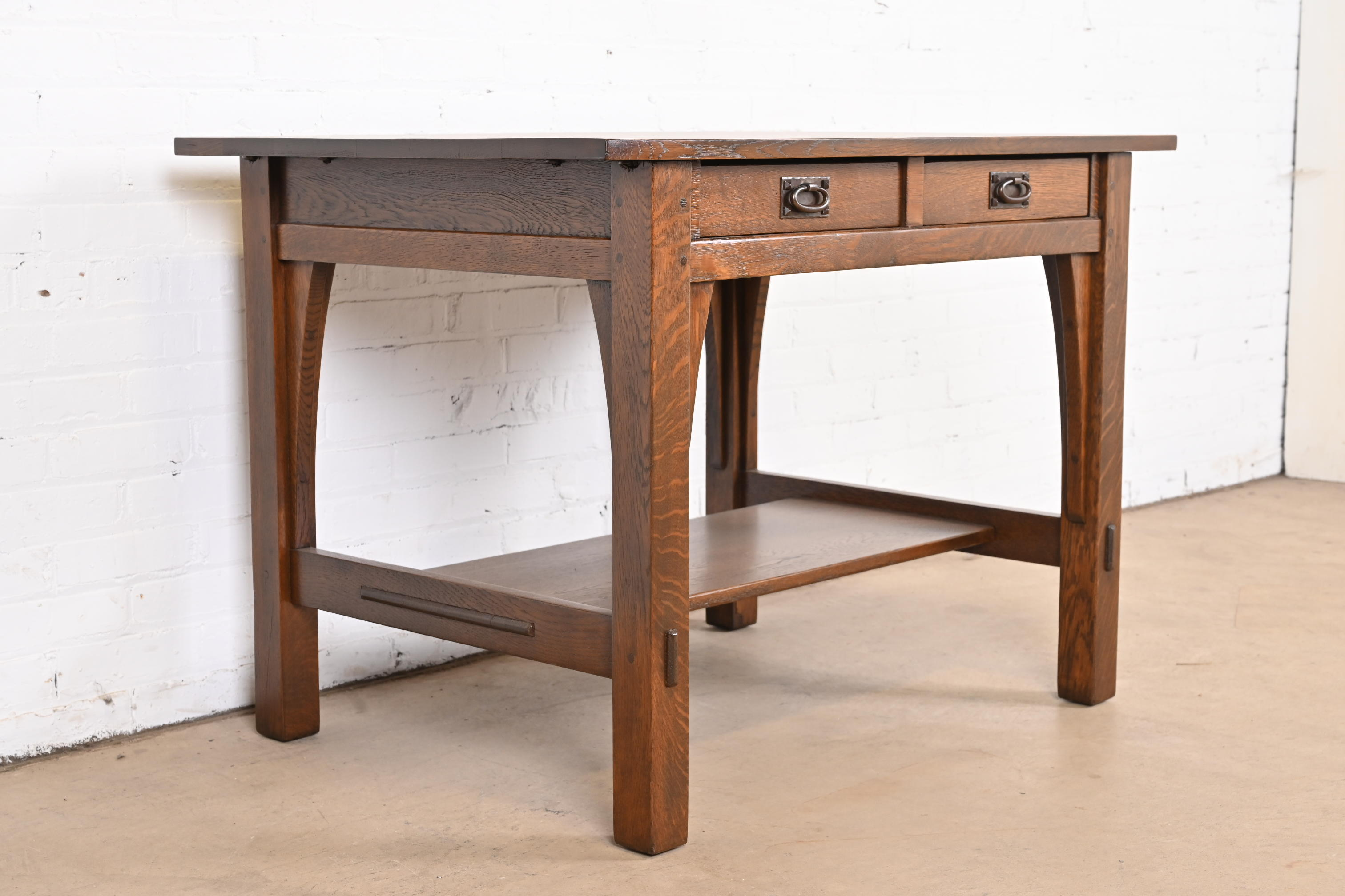 Gustav Stickley Mission Oak Arts Crafts Writing Desk or Library
