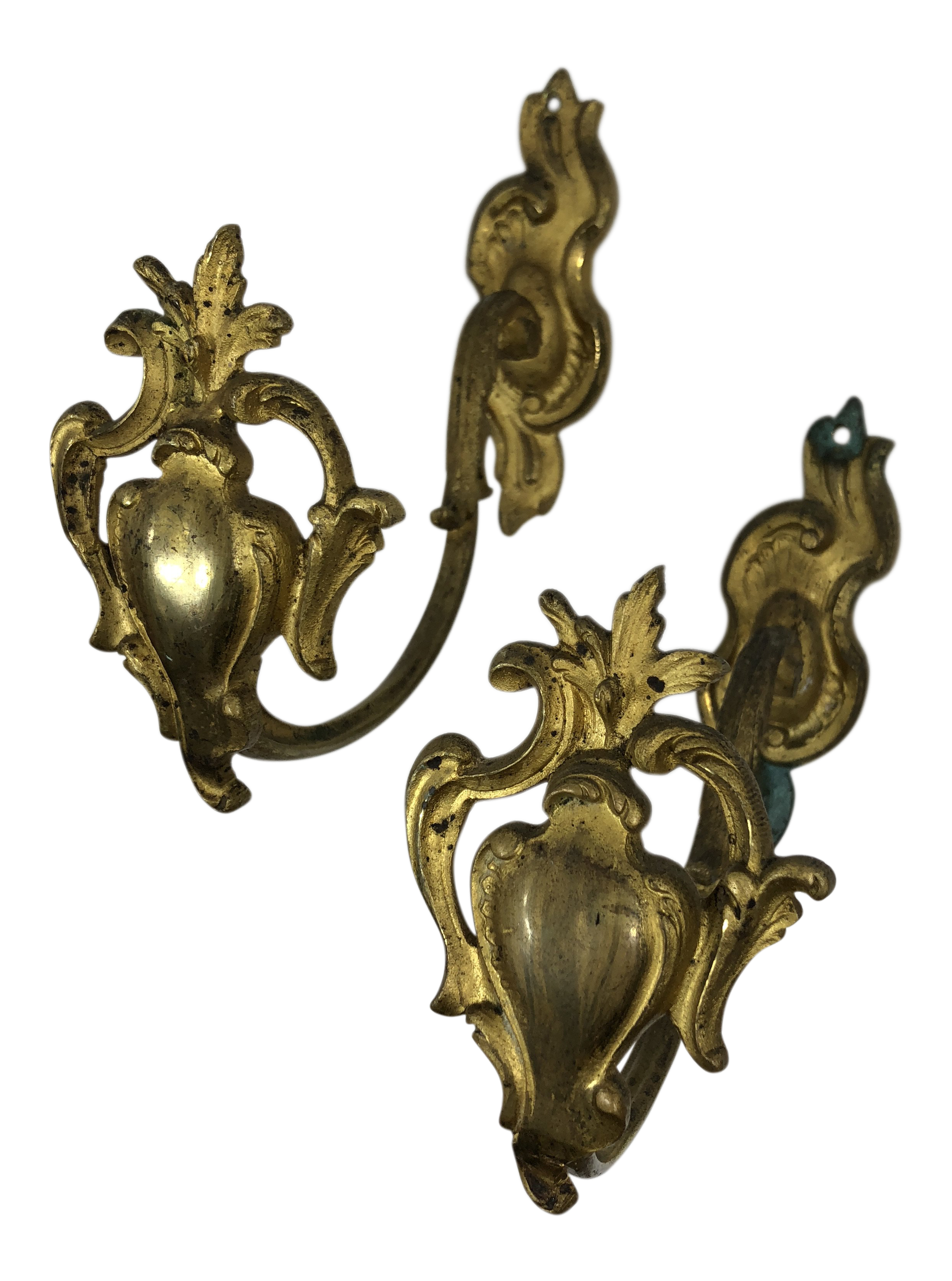 French Antique 19th Century Gilded Bronze Curtain Tie Backs Or