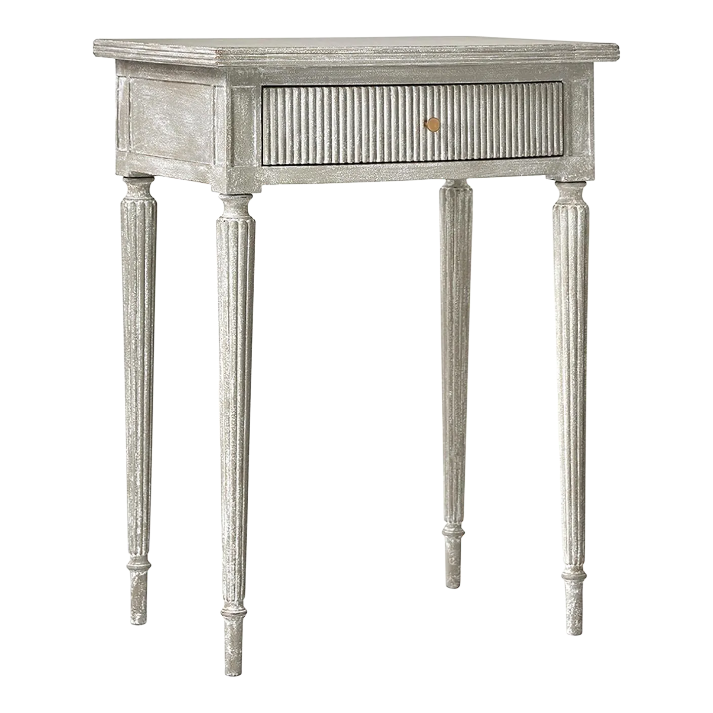 Ribbed Nightstand - Grey | Chairish