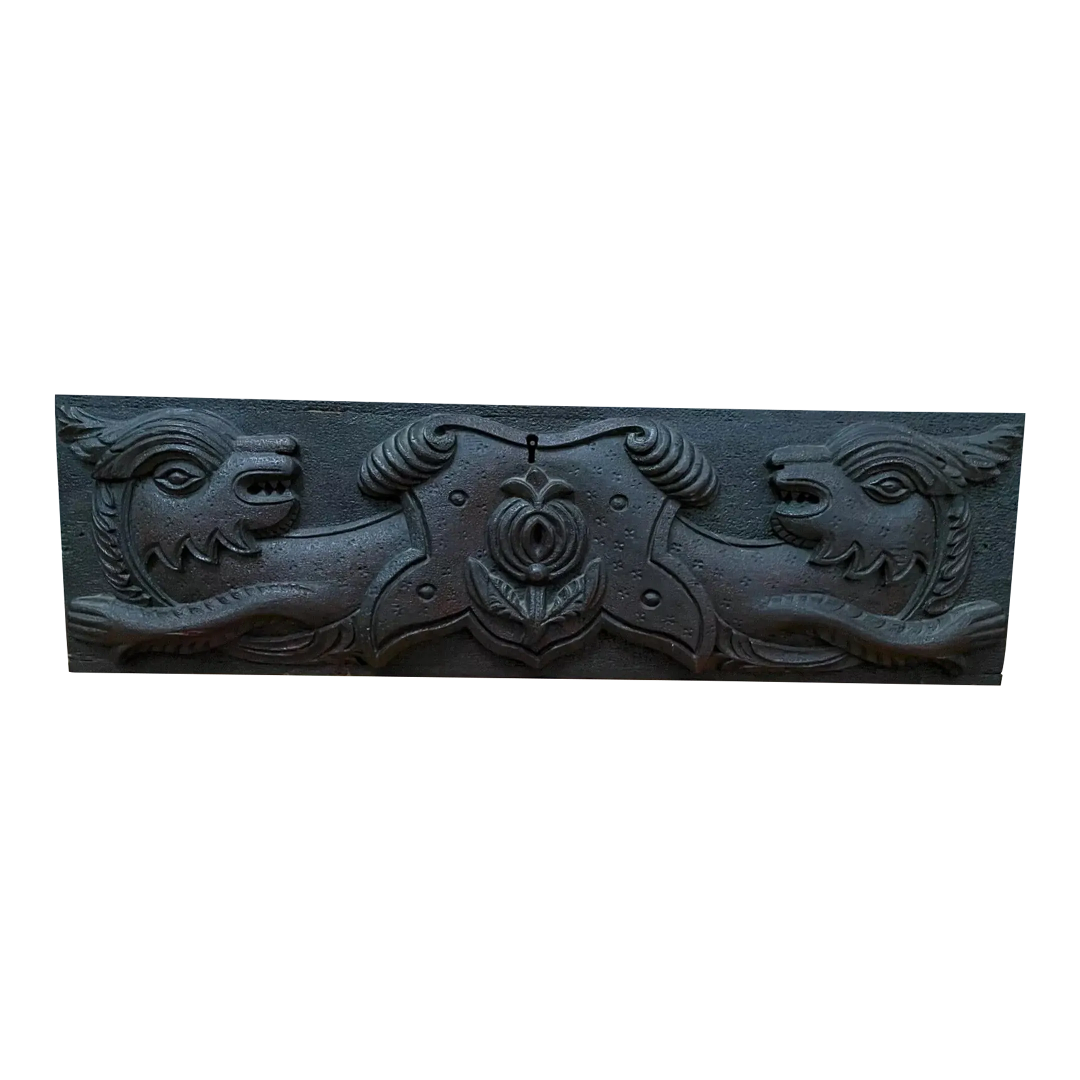 1600s Gothic Carved Oak Wood Mythological Dragon Serpent Architectural Element