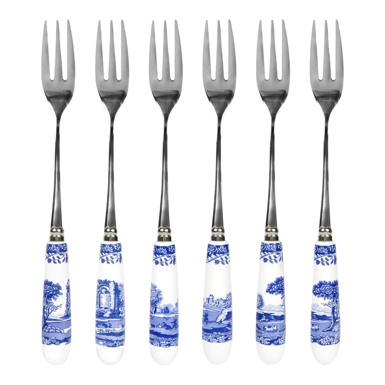 Spode Blue Italian Pastry Forks, Set of 6 Chairish