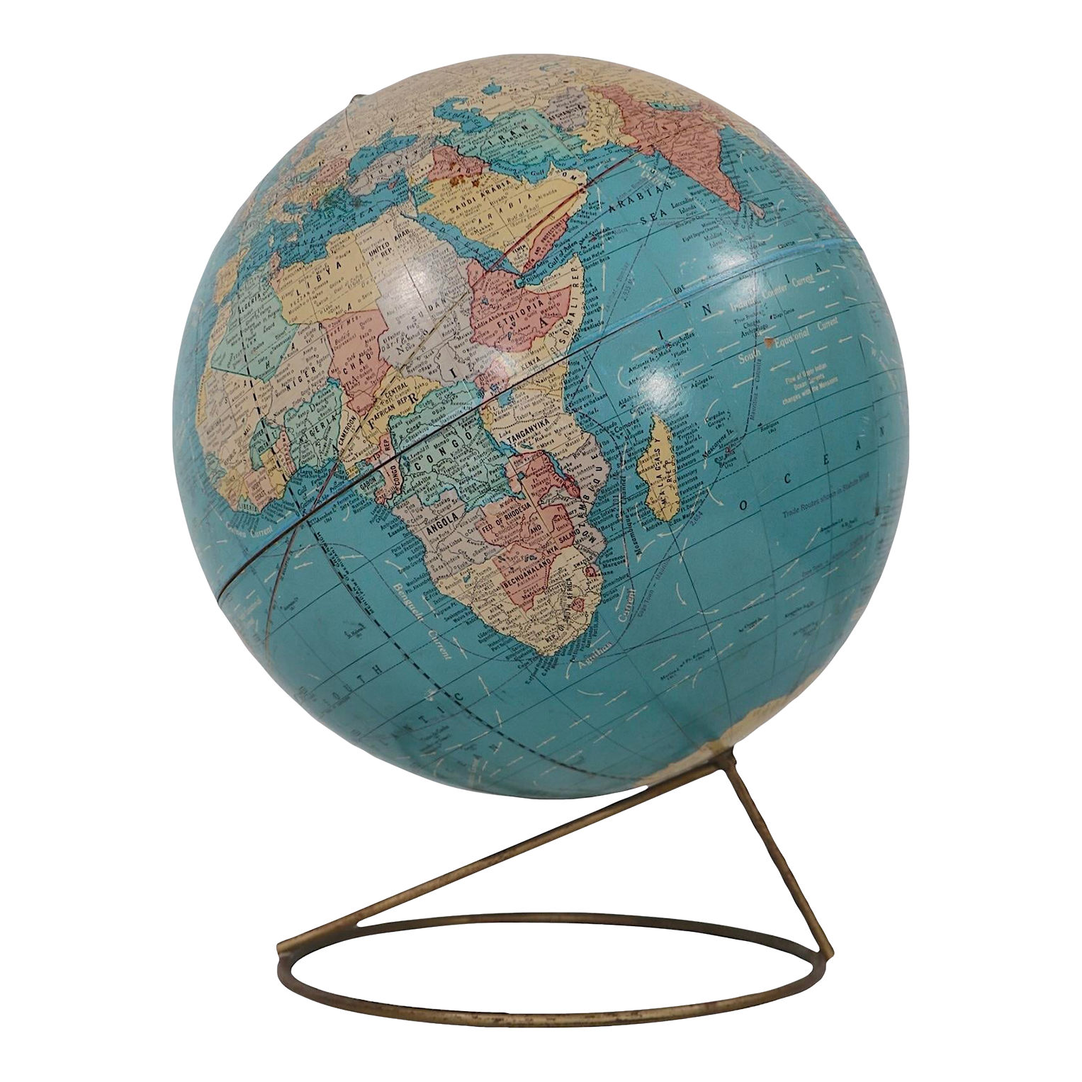 Mid Century World Globe by Crames C 1950/60's Chairish