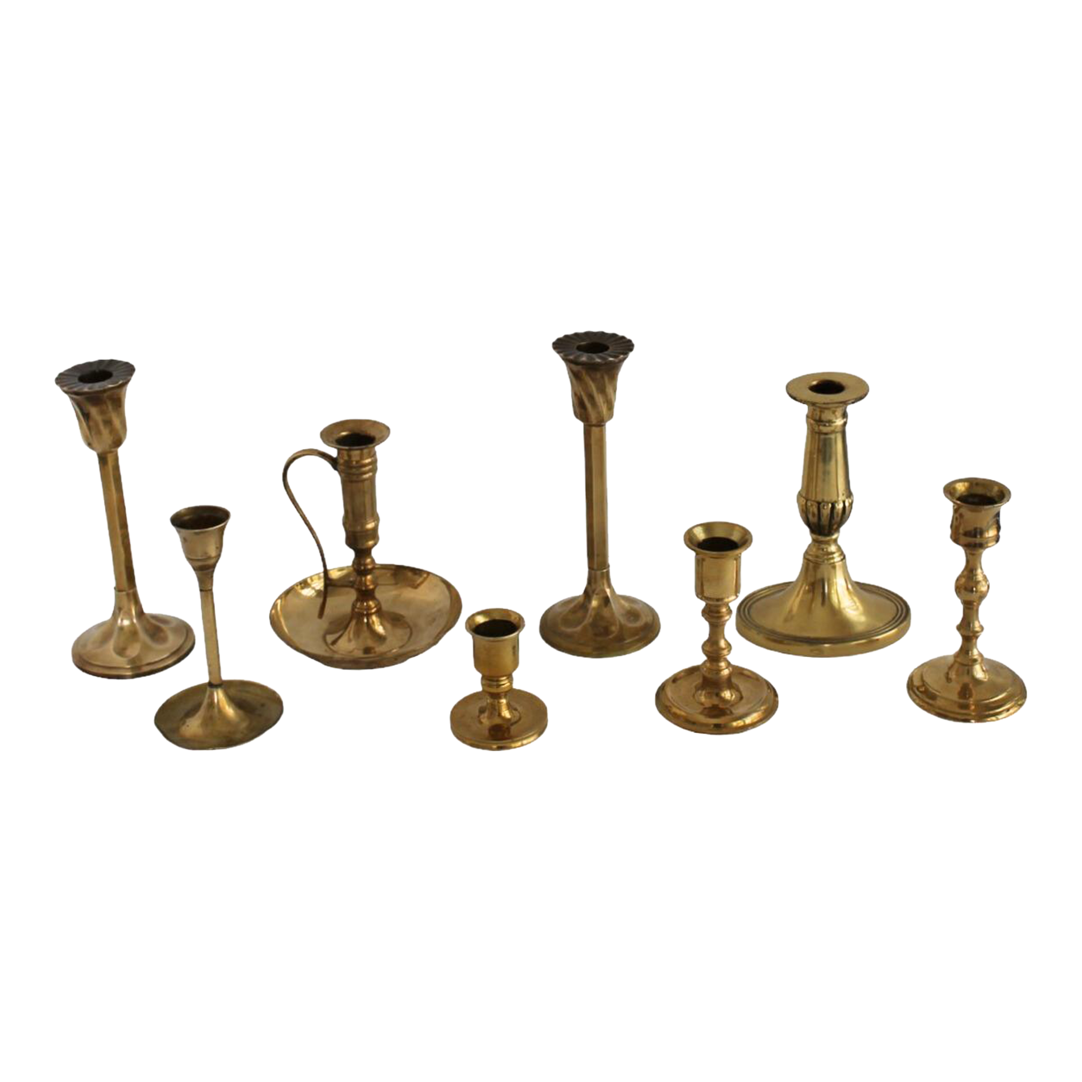 Vintage Brass Candlesticks Set of 8 Chairish