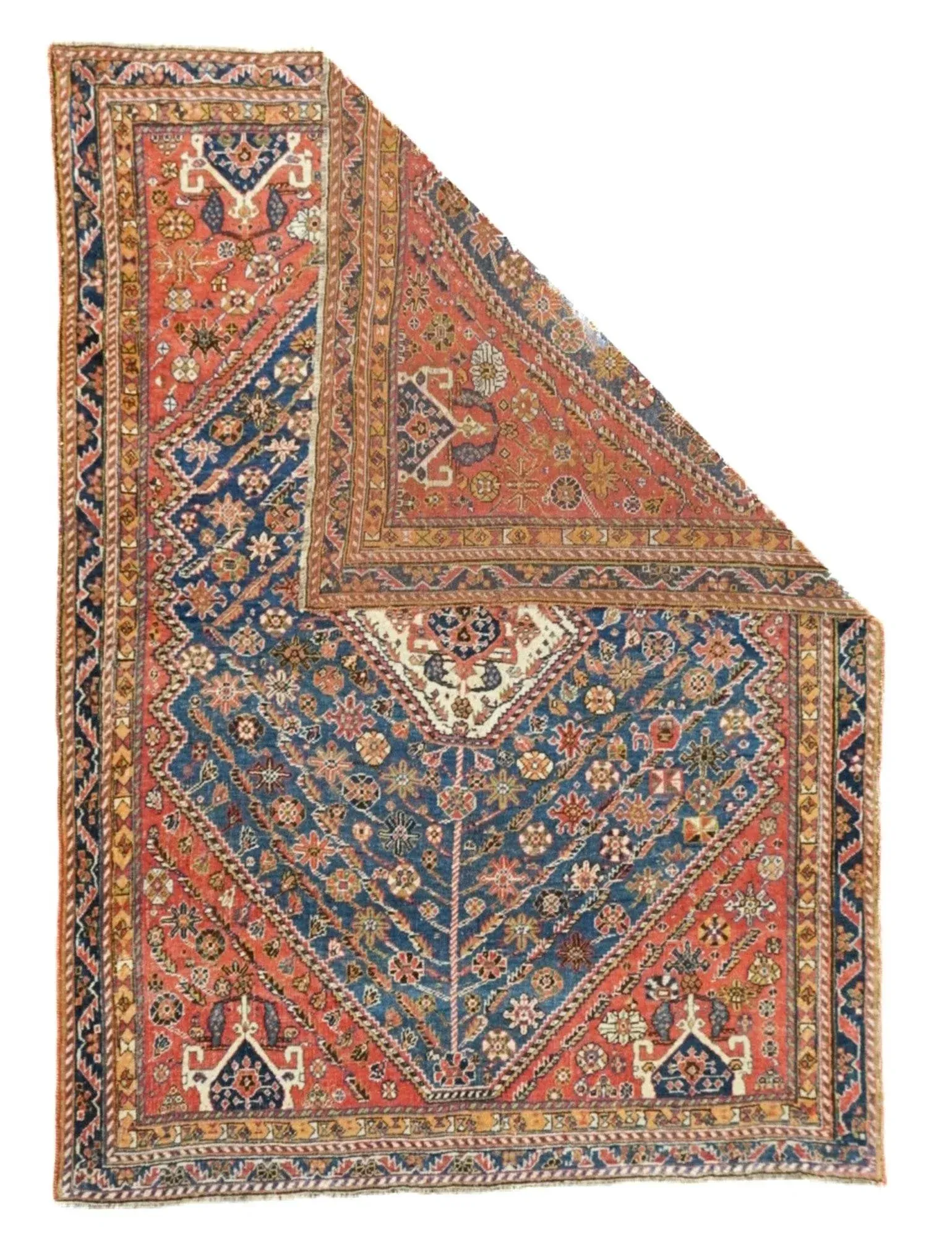Antique Qashqai Rug 4'9'' x 6'8'' | Chairish