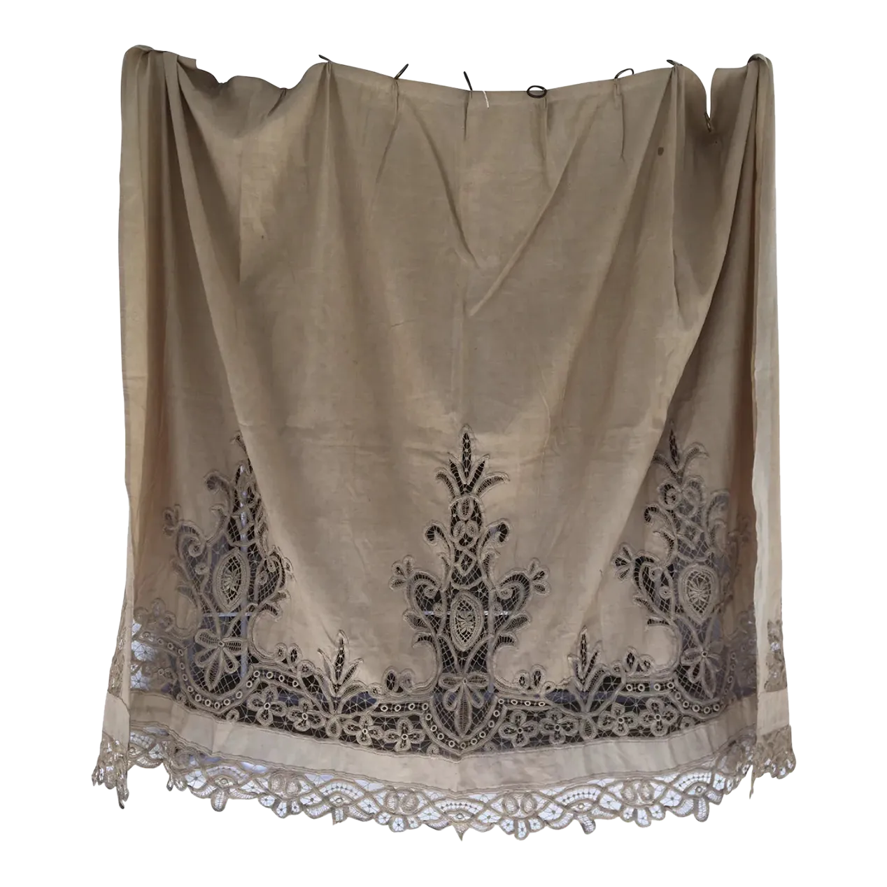 19th Century Fine French Linen and Lace Curtain Chairish