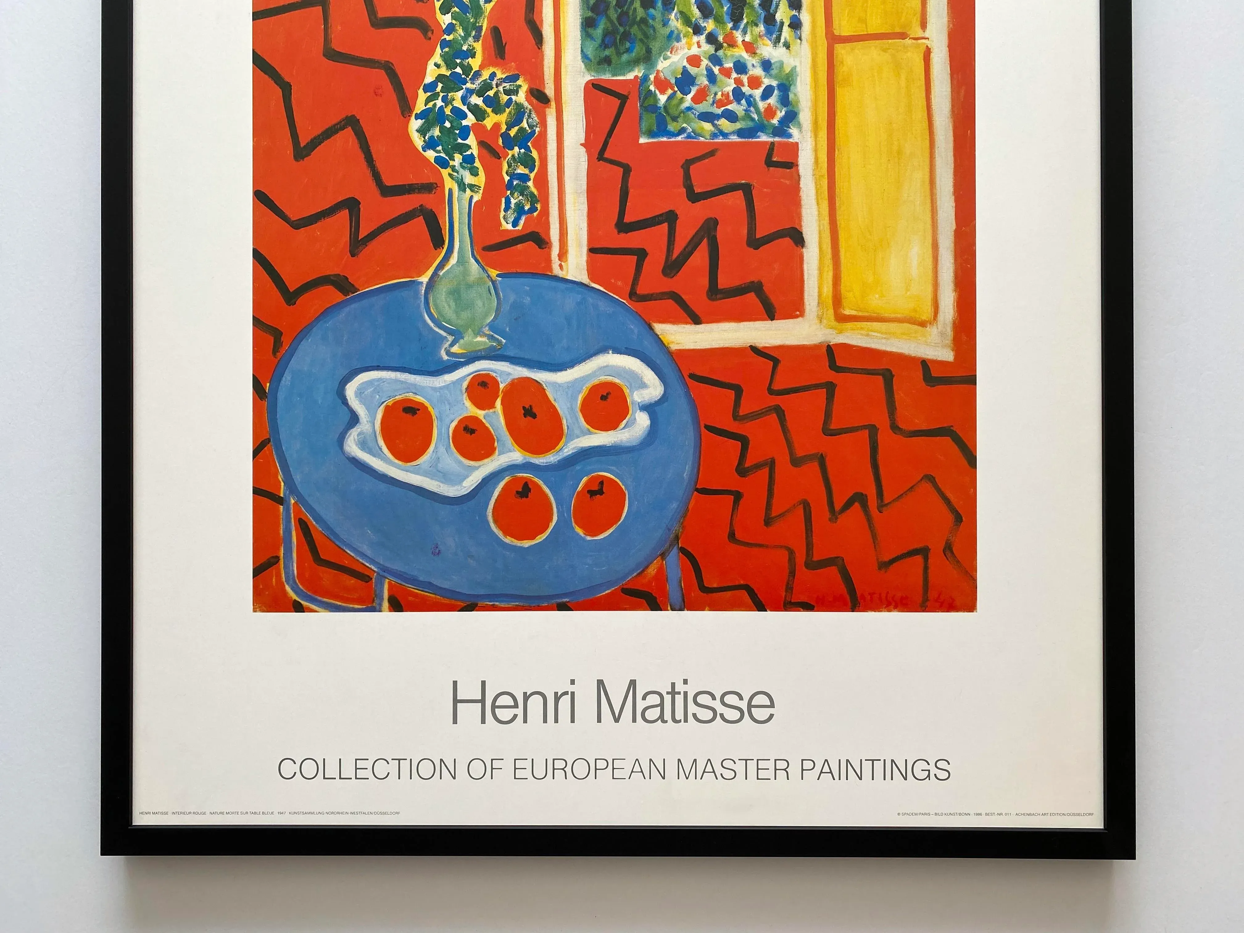Henri Matisse Vintage 1986 Lithograph Print Framed Modernist