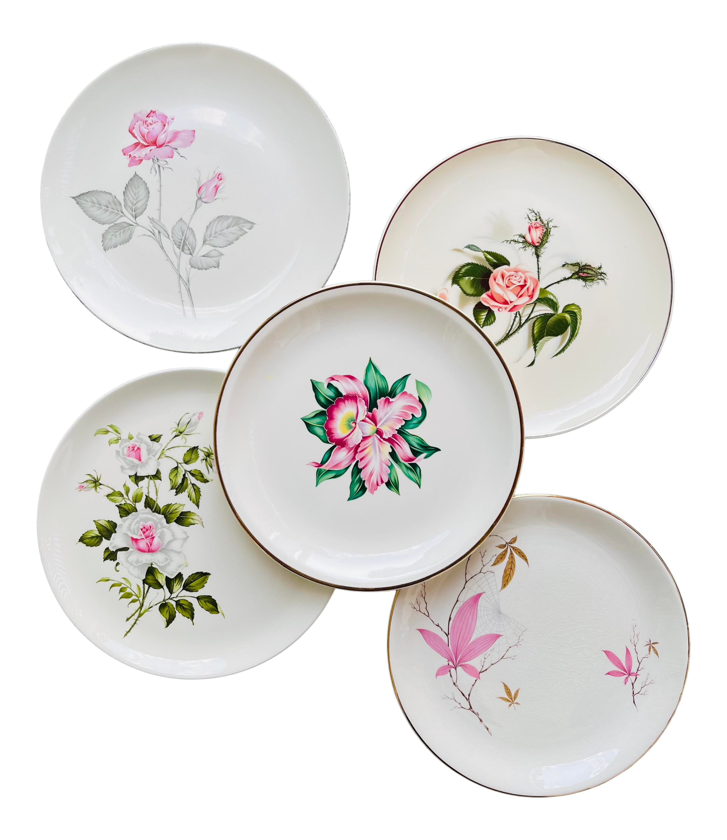 Vintage top flower plates