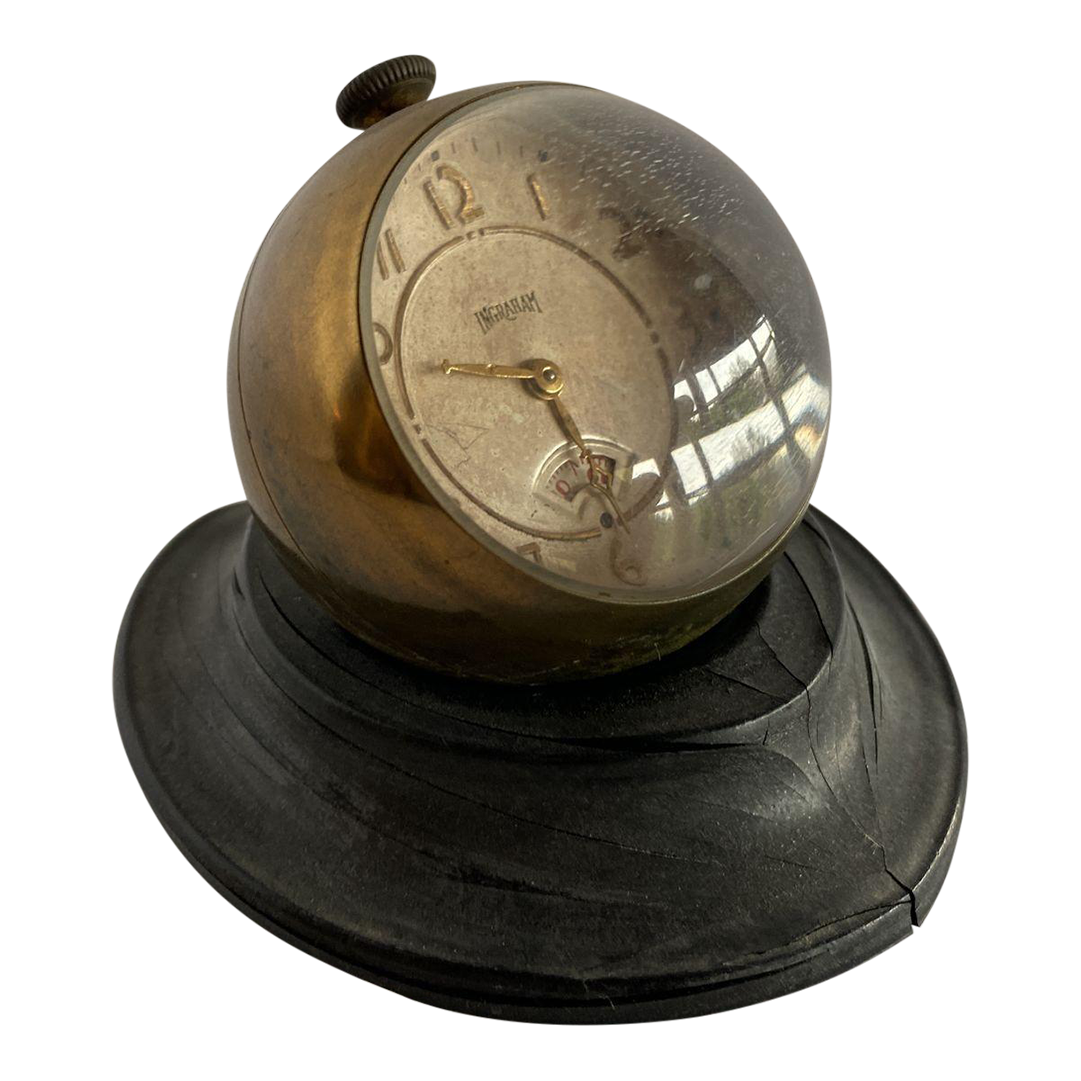 Circa 1900 Mechanical Wind Up Ingraham Desk Small Ball Clock Chairish