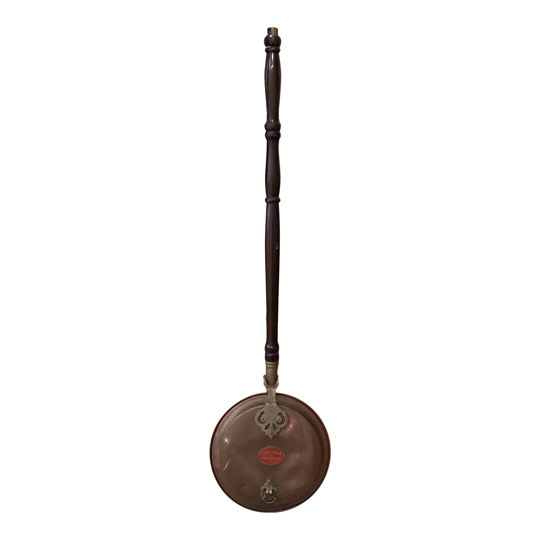 Vintage Copper and Brass Bed Warmer With Long Wooden Handle Chairish