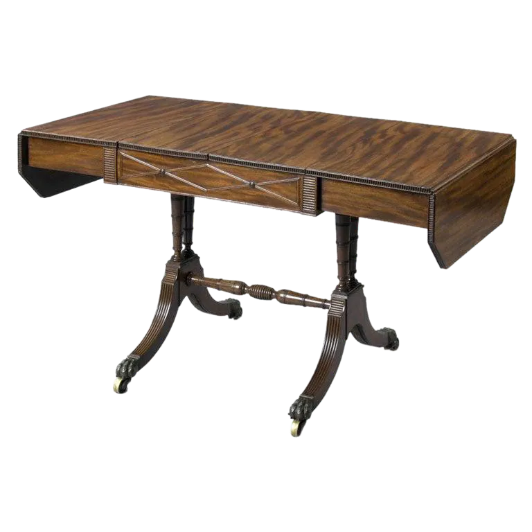 English Regency Sofa Games Table Chairish