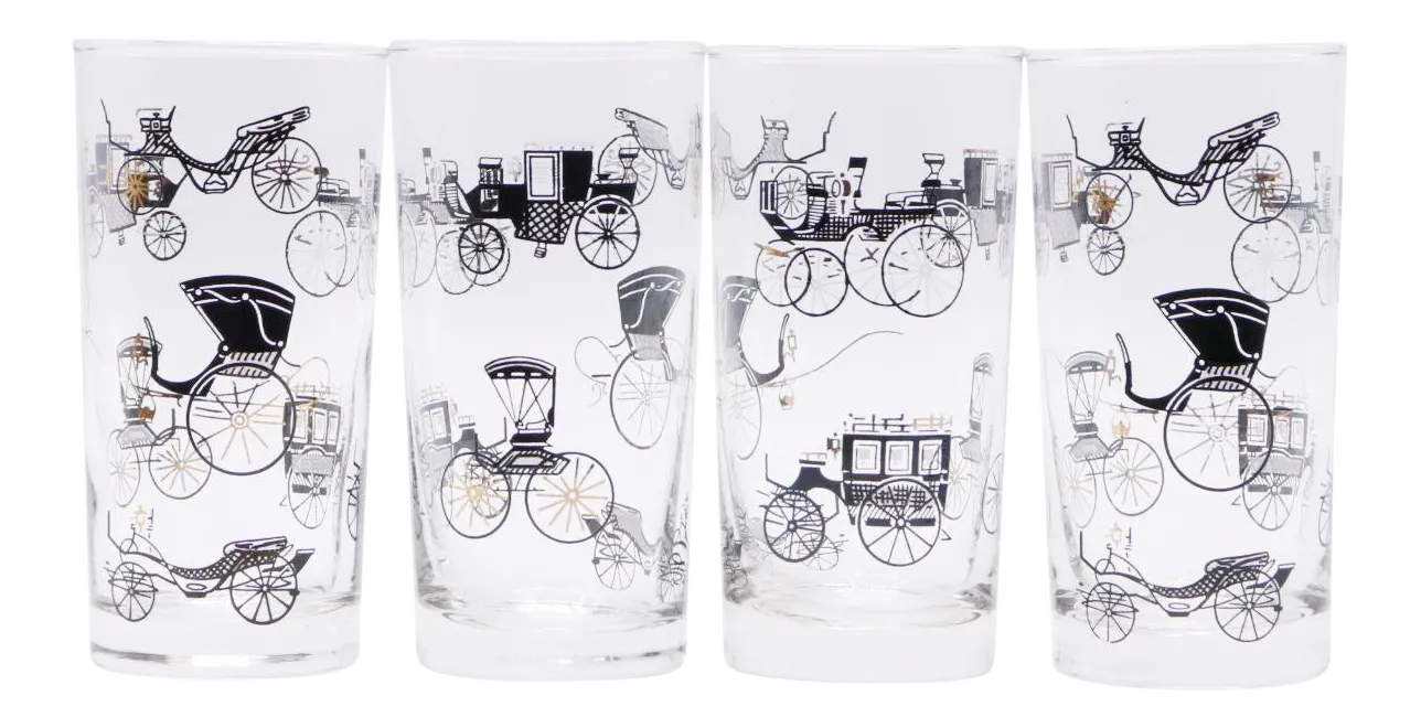 Mid Century Glass Tumblers Set of 4 Chairish