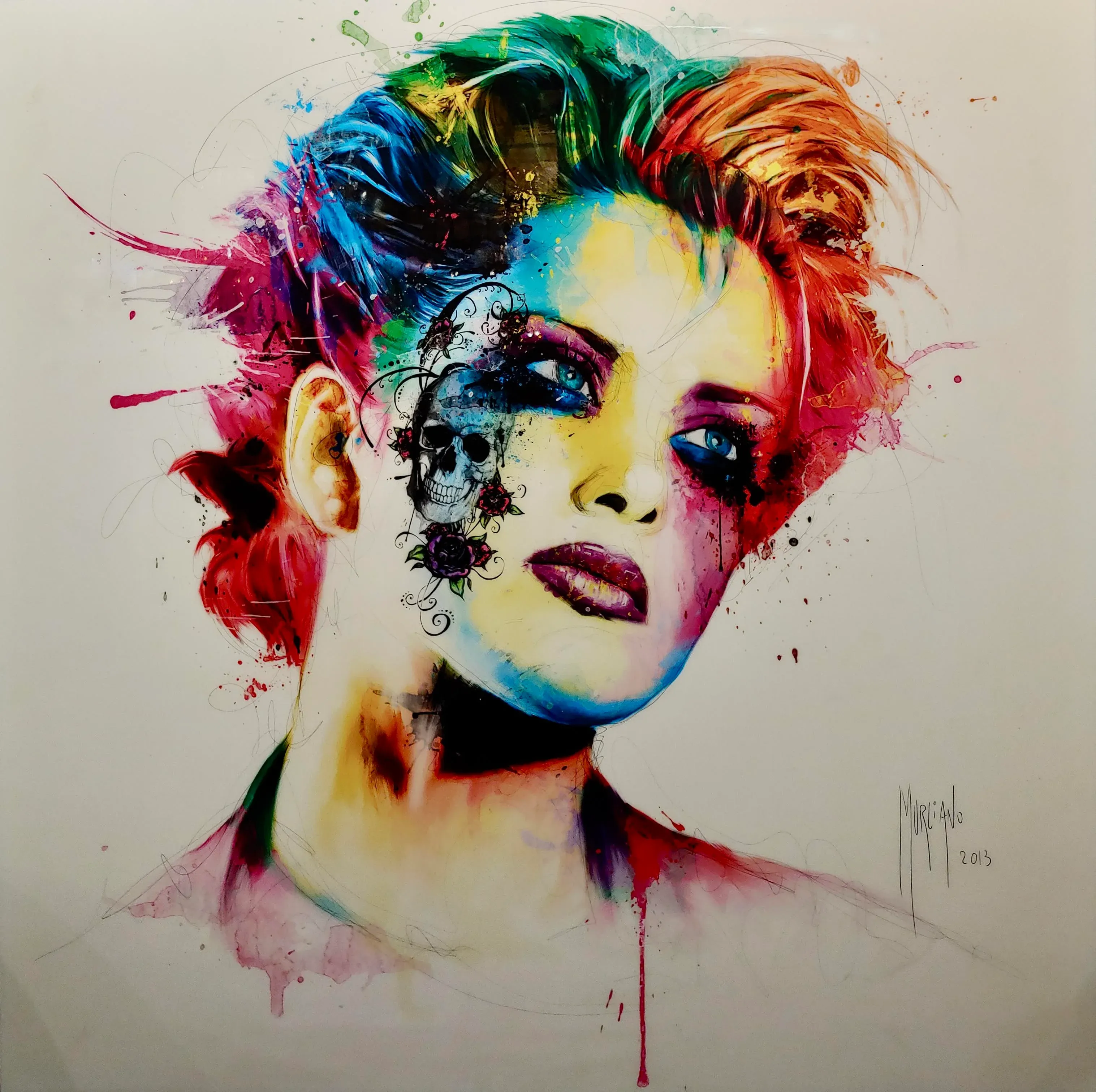 Patrick Murciano- Pop Art Model With Skull Tattoo-Lacquered