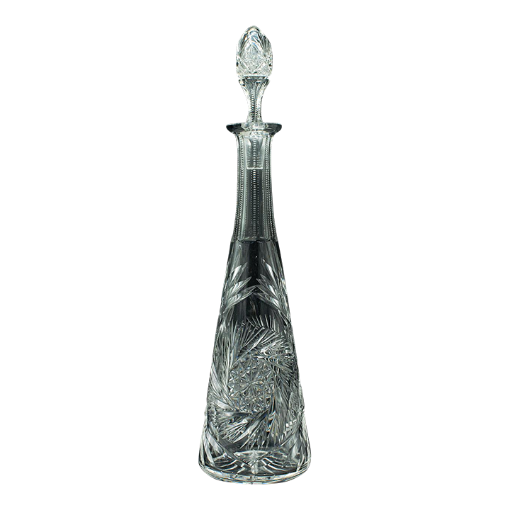 1960s Tall Vintage English Cut Glass Spirit Decanter Chairish