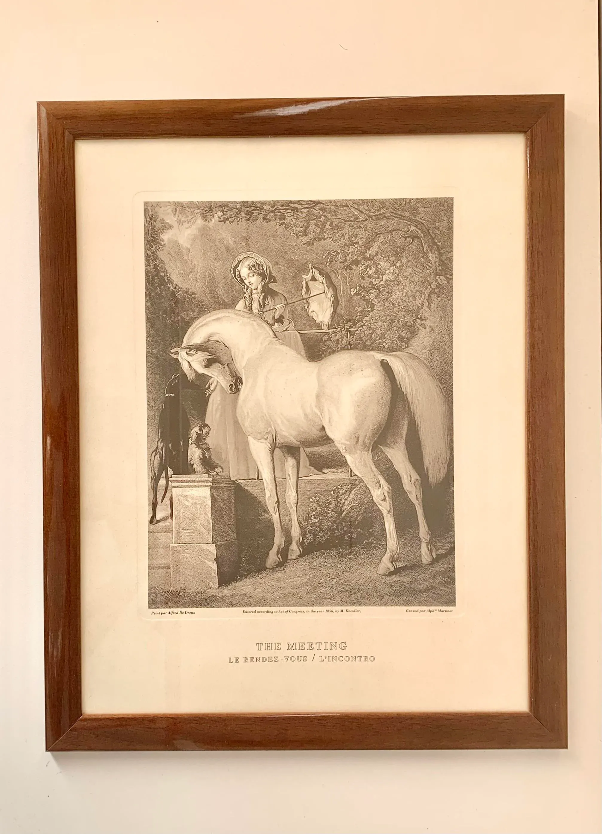 Mid 19th Century Rare Engraving of an Alfred De Dreux