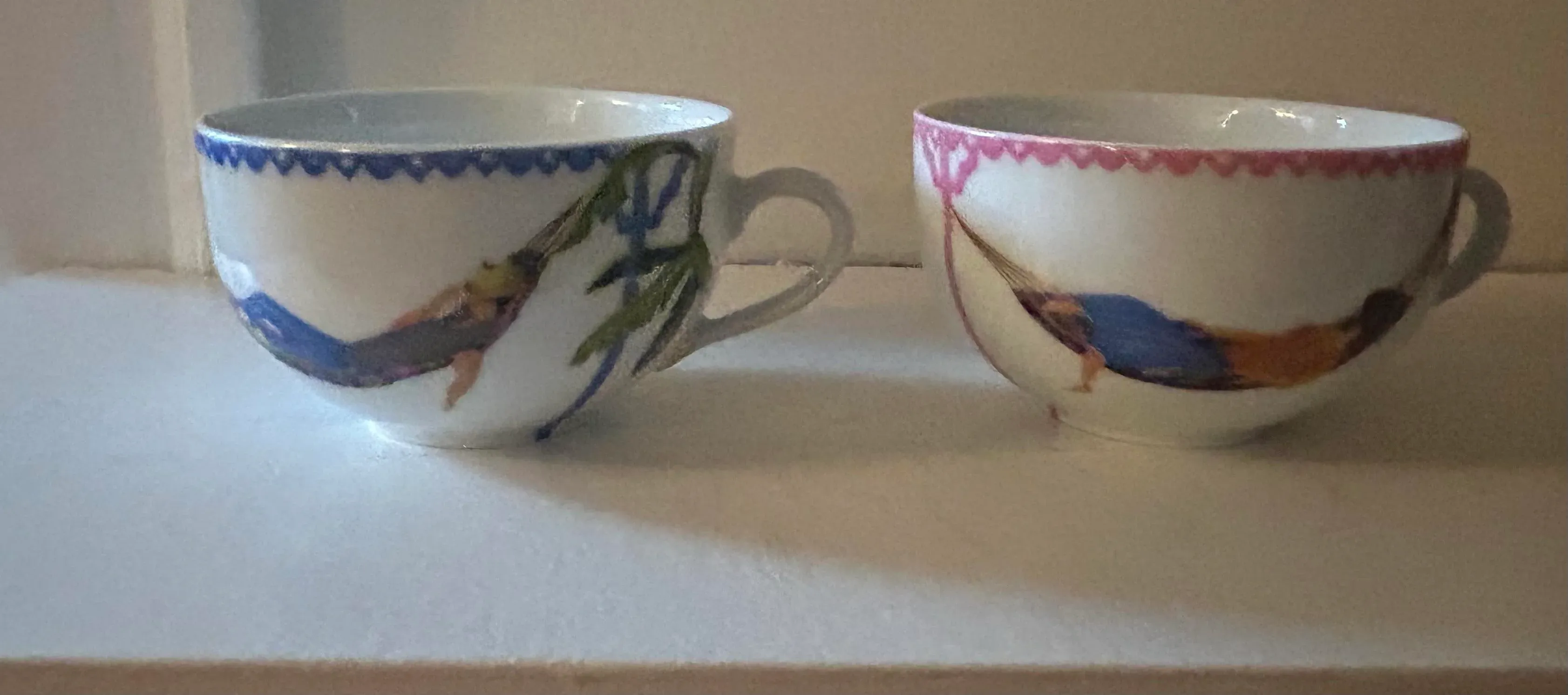 1990s Philippe Deshoulieres Caraibes Tropical Pattern Cups- Set of
