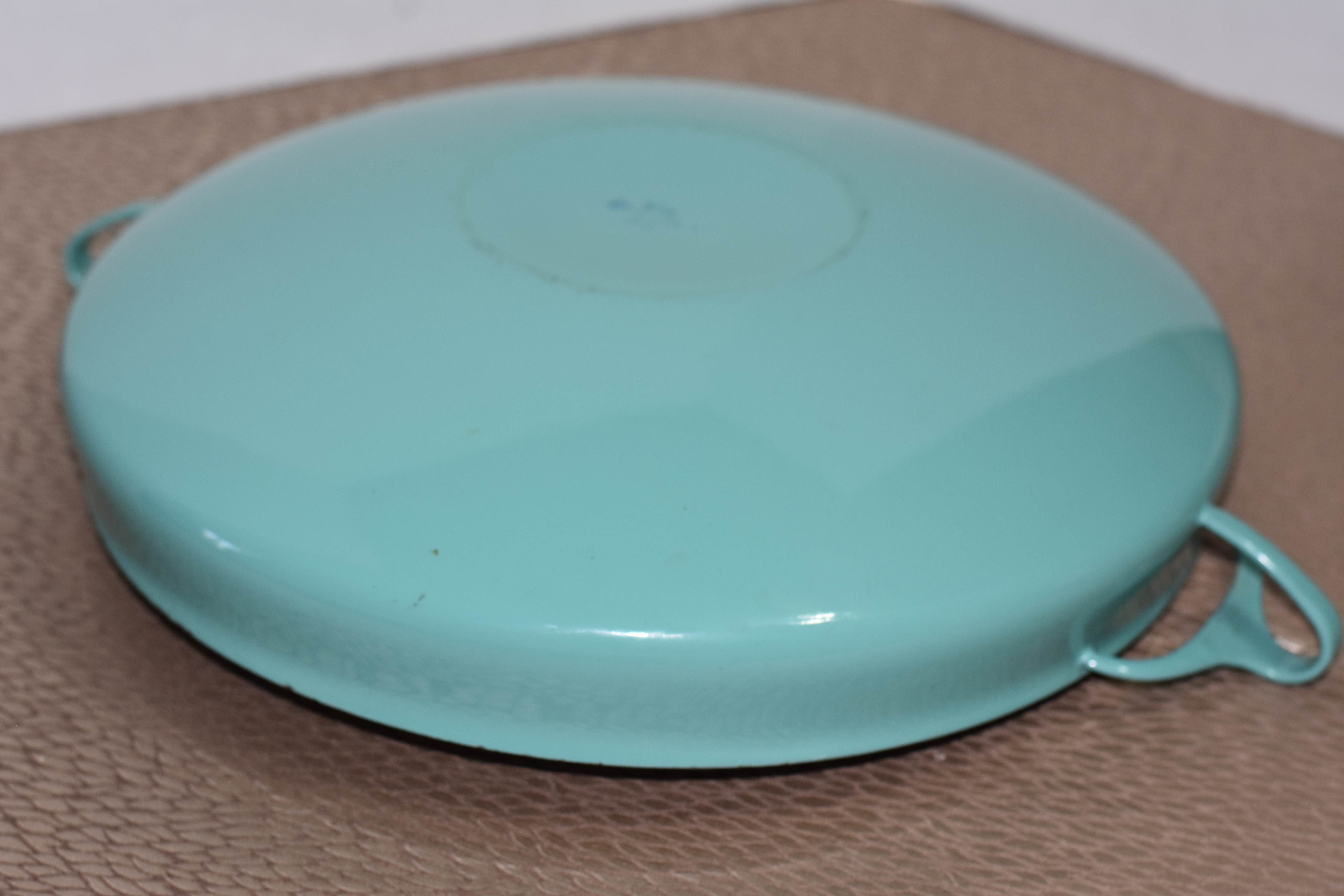 pâtissier tradition et innovation 1950s Jens Quistgaard for Dansk Turquoise Paella Pan With