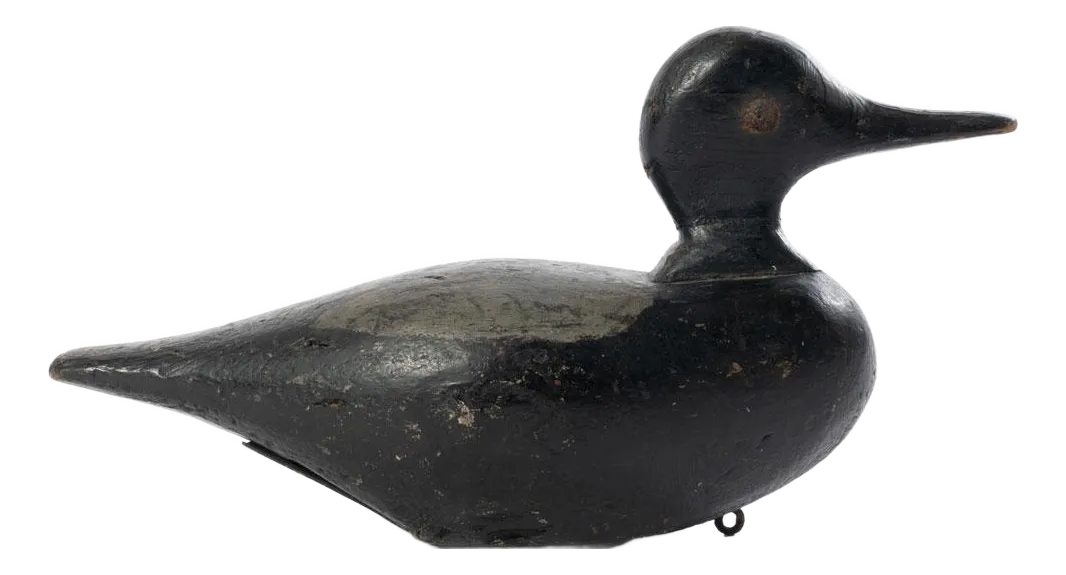 Antique Carved Working Duck DecoyLarge French Pine Farmhouse Table, 1970s