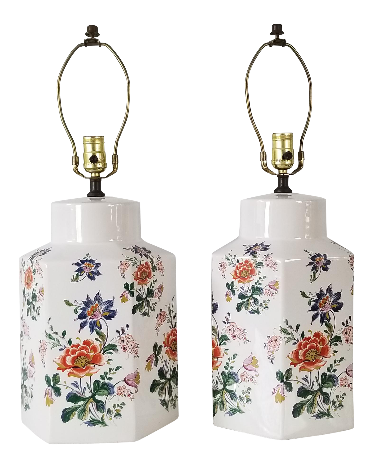 floral ceramic table lamps