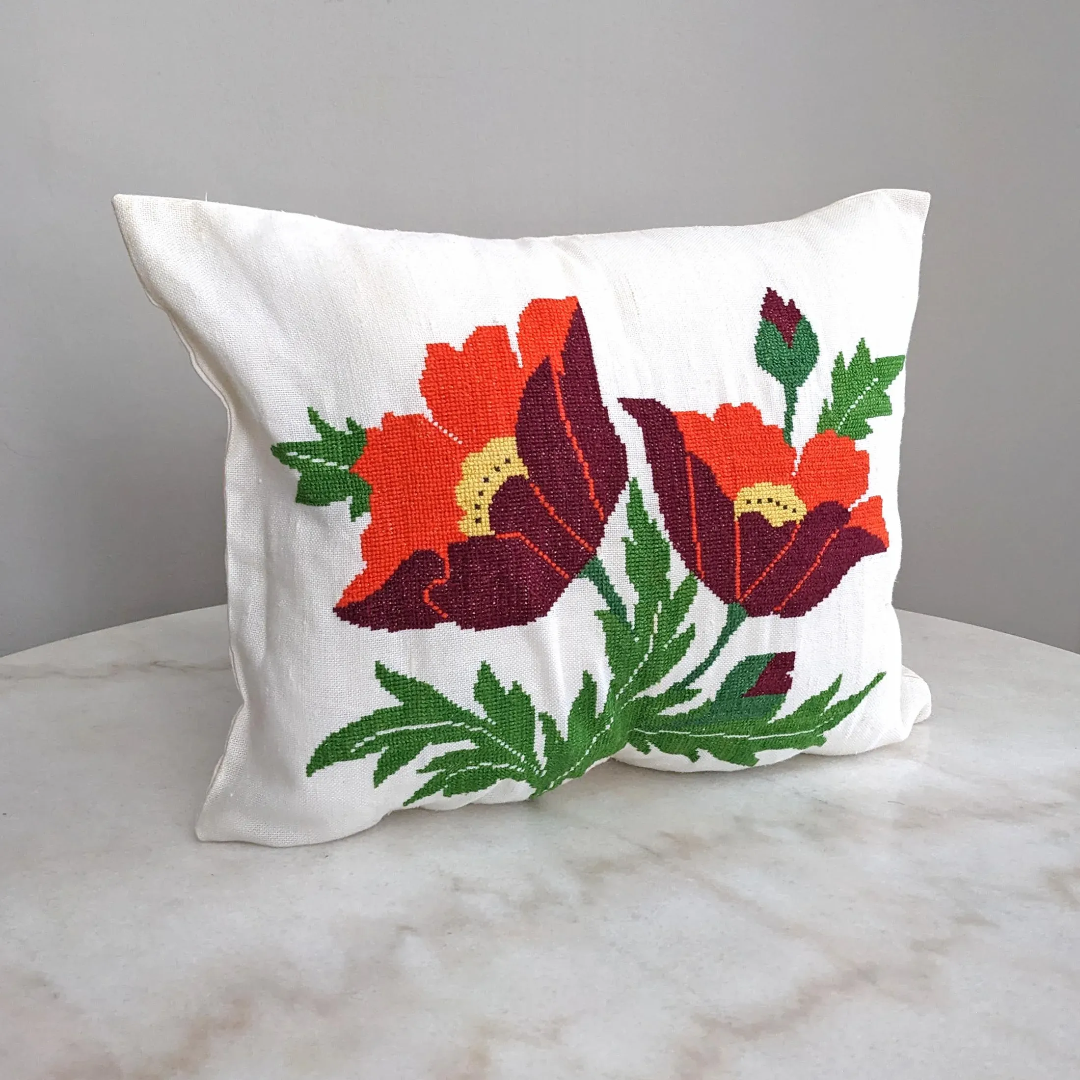 Vintage Needle Point Pillow Cover