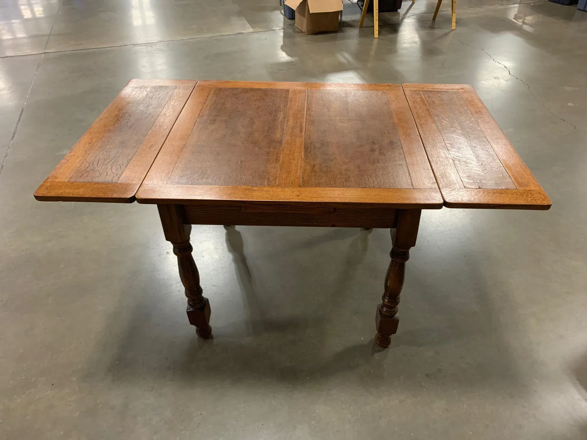 Antique Neo-Gothic Square Dining Table | Chairish