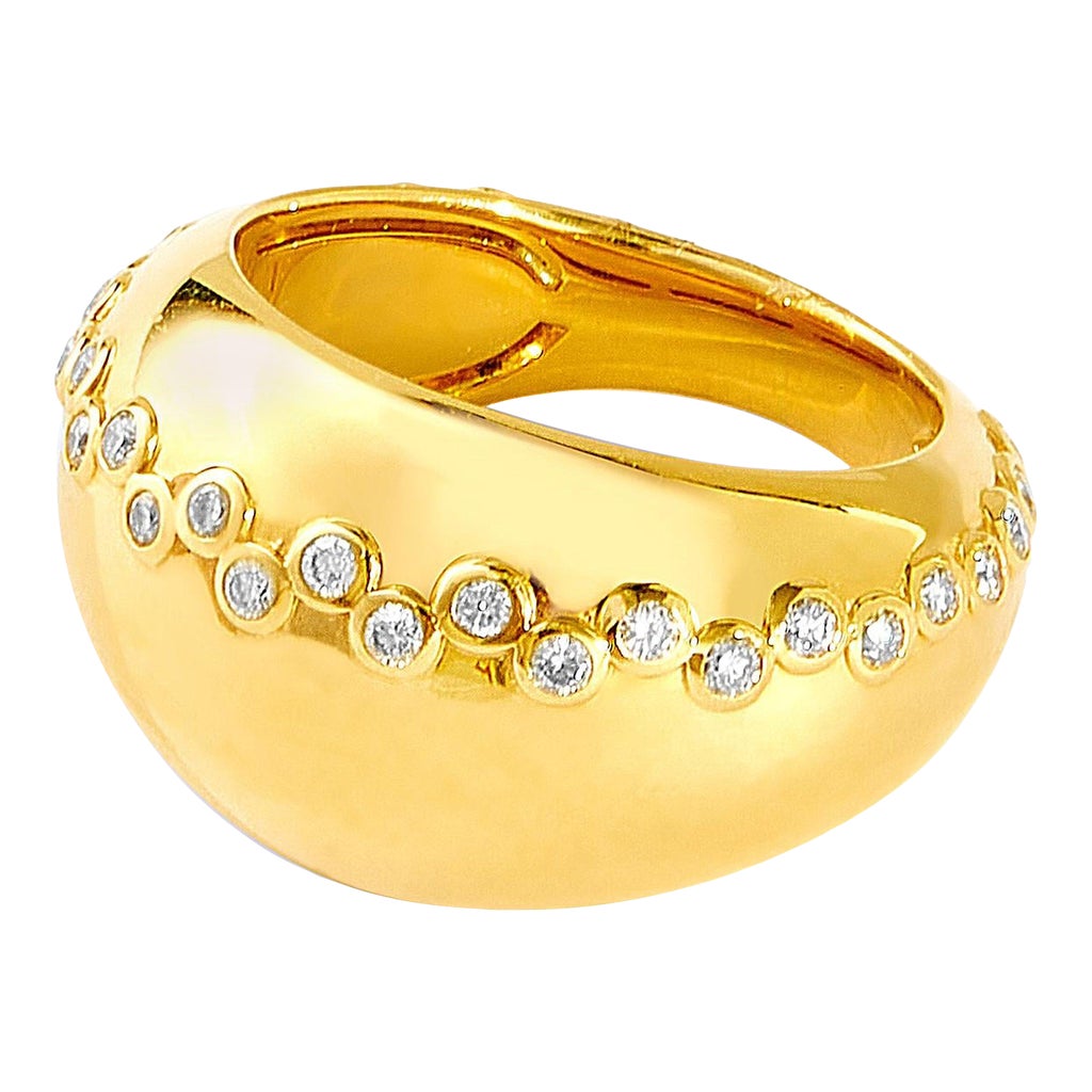 Syna Yellow Gold Cosmic Ring with Diamonds | Chairish