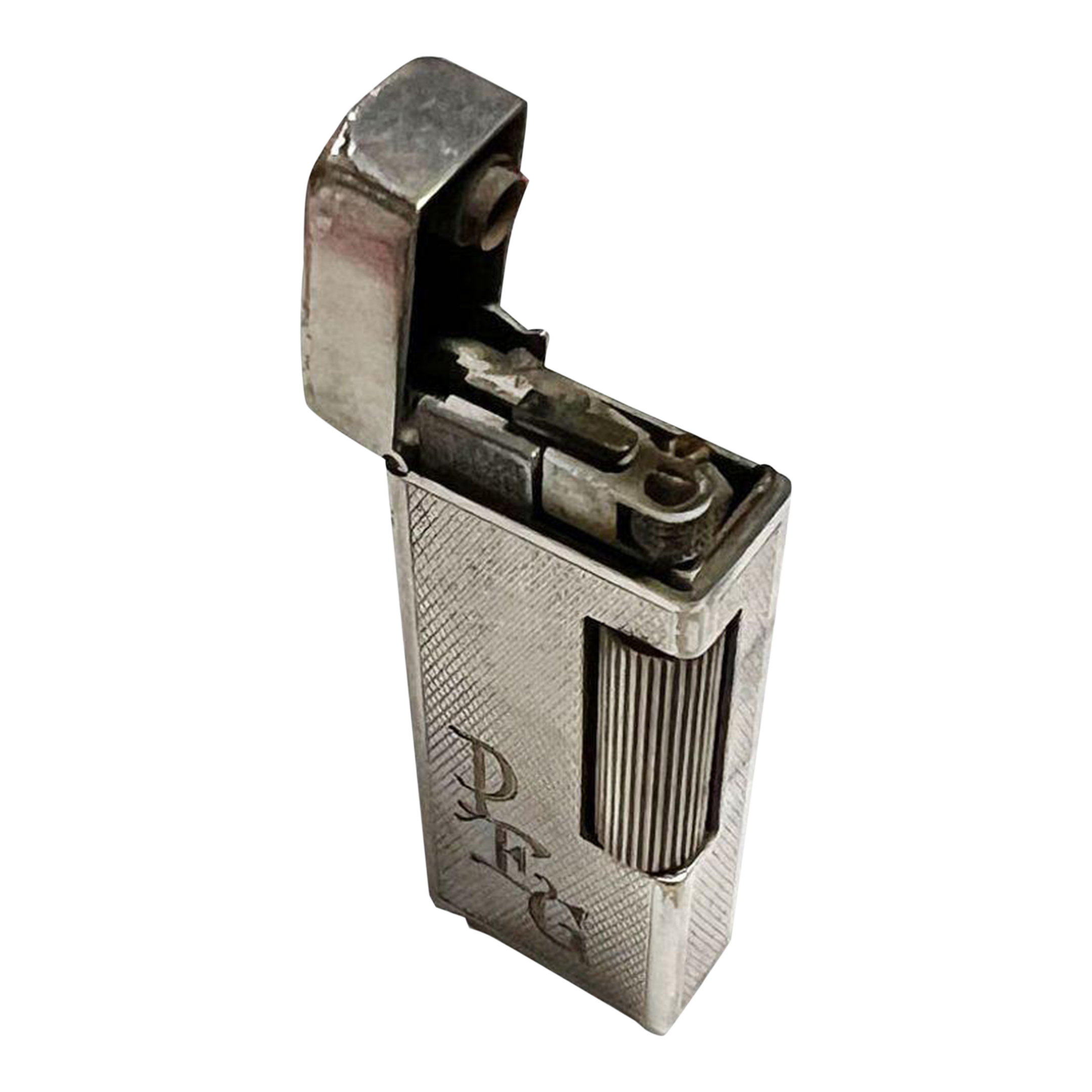 Dunhill London Silver Plate Rollalite Petrol Lighter | Chairish