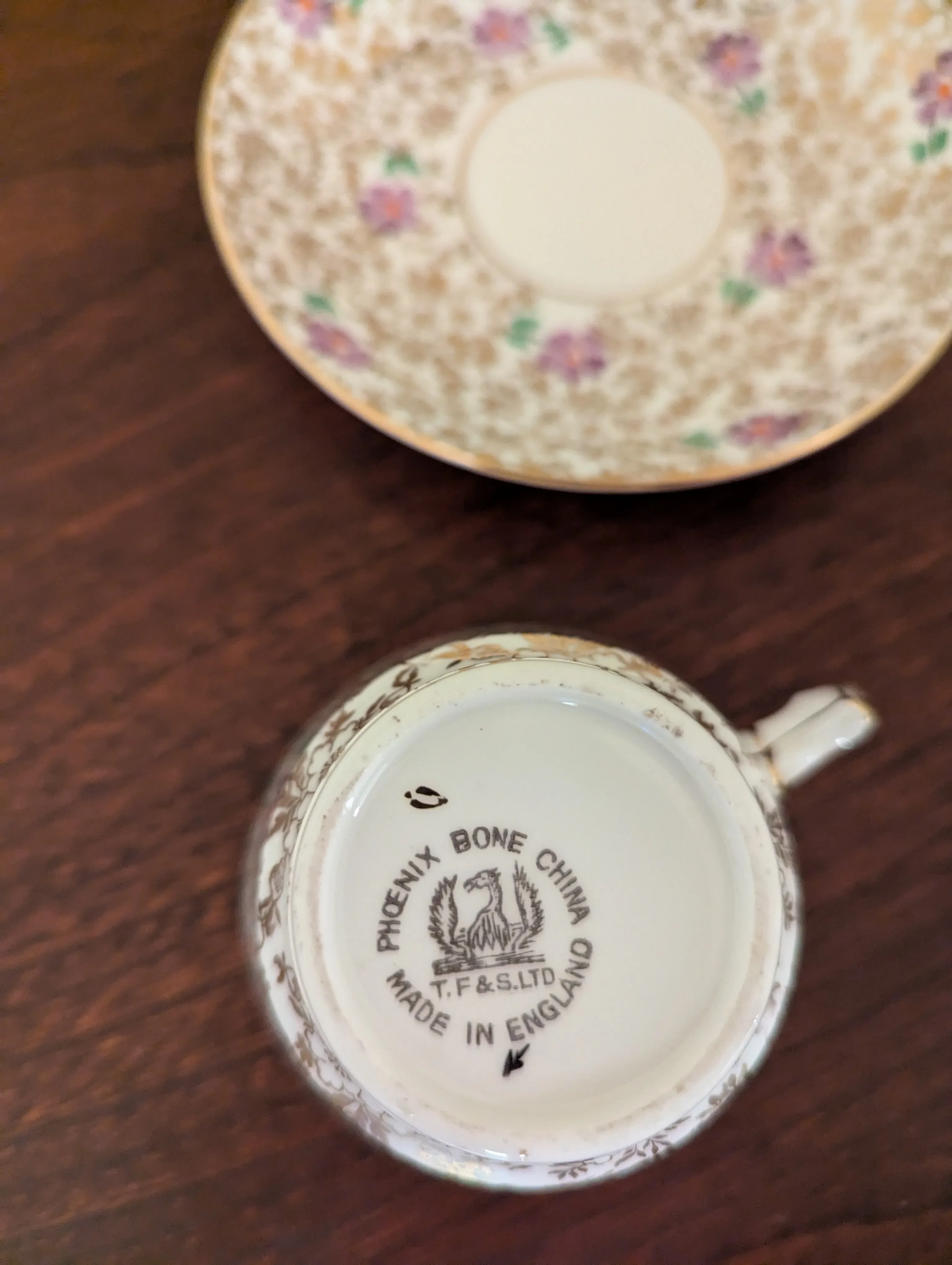 Vintage Bone China Teacup and Saucer | Chairish