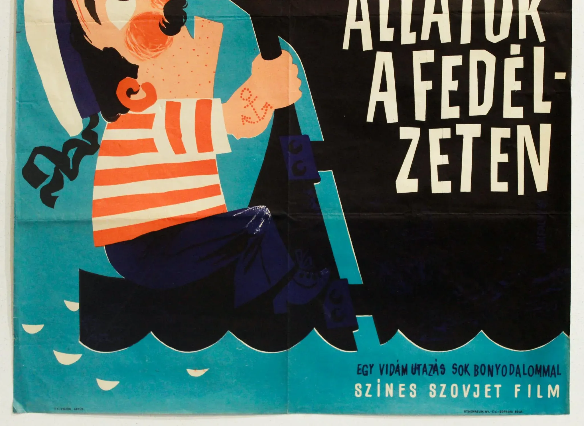 1961 Original Hungarian Movie Poster, Vadállatok a Fedélzeten \