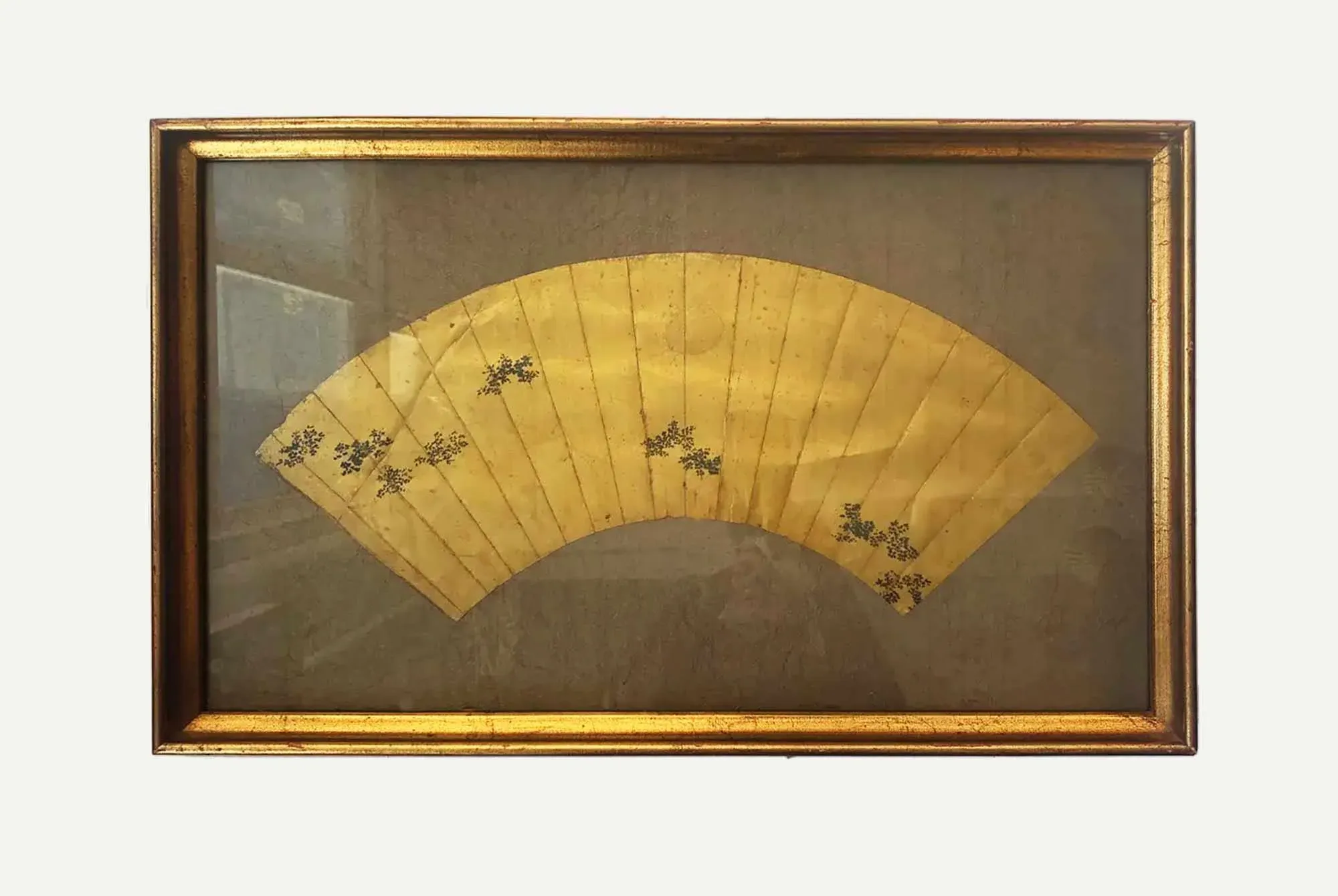 Vintage Hand-Painted Detailed Framed Fan