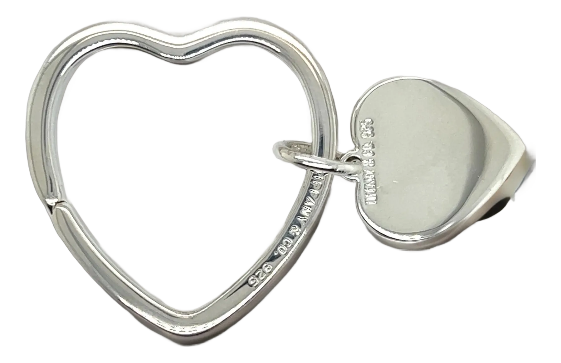 1990s Tiffany & Co Estate Heart Keychain Sterling Silver